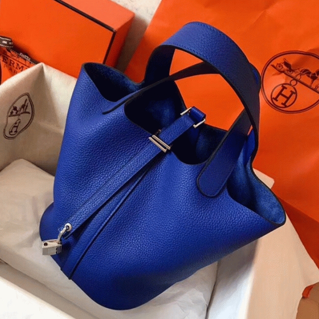Electric blue knockoff Hermes Picotin Lock 22cm handbag
