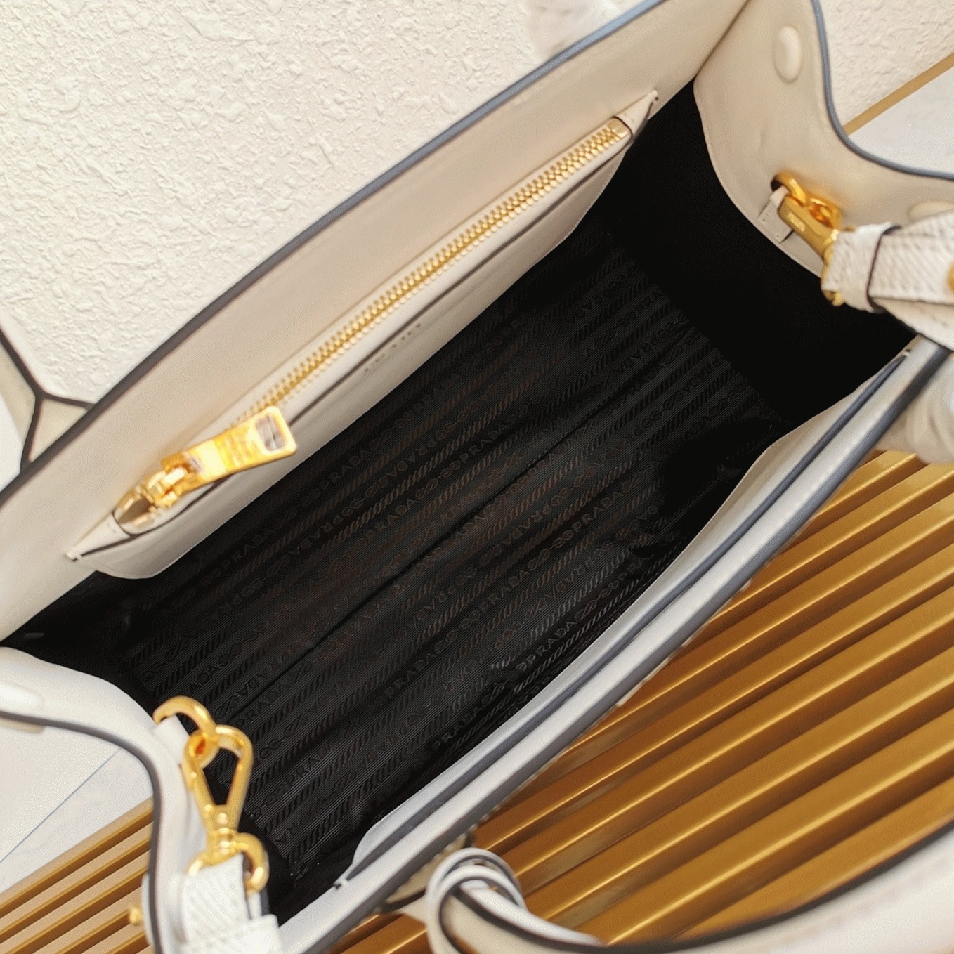 Prada Monochrome Medium Bag Fake in White