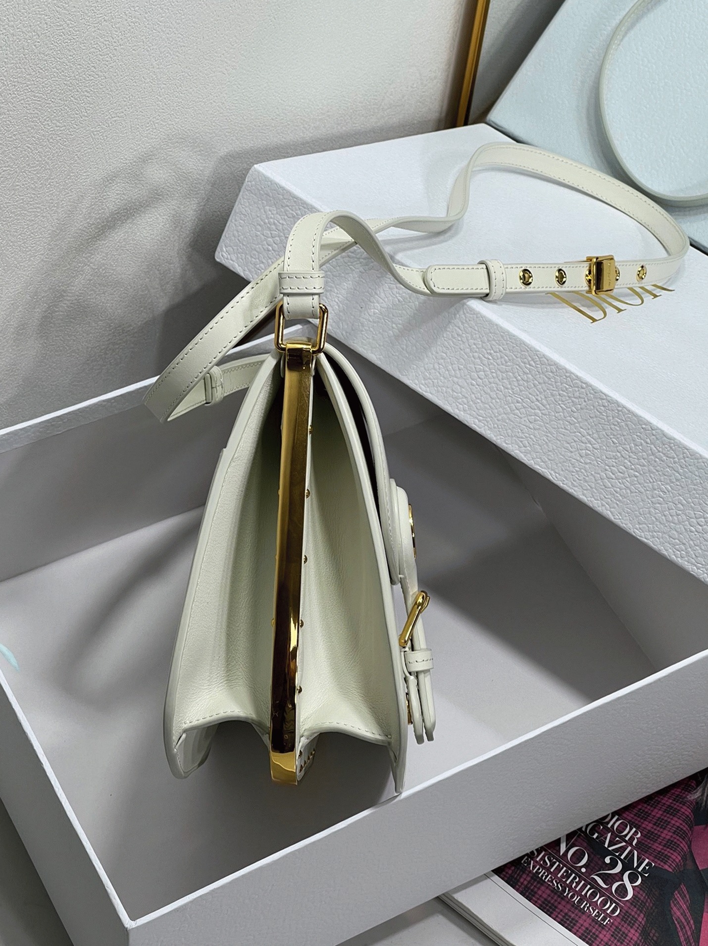 Dior Bobby Frame Bag Replica in White