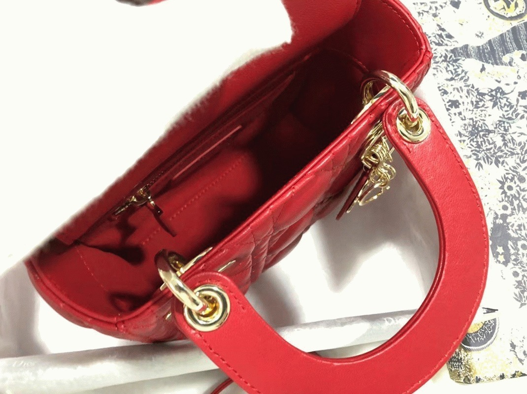 Dior Lady Dior Mini Bag Knockoff in Red
