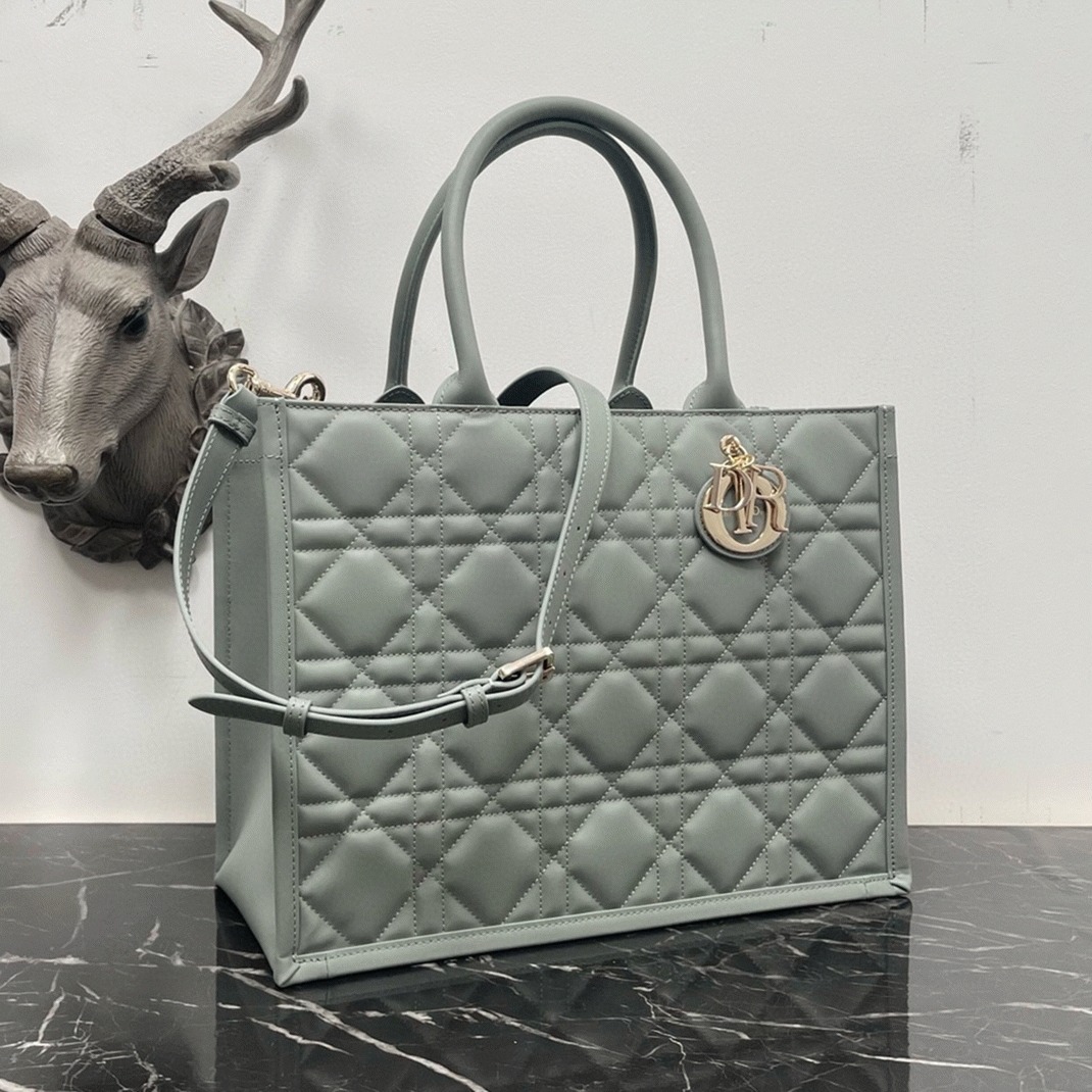 Dior Medium Book Tote Bag Replica with Strap in Grey