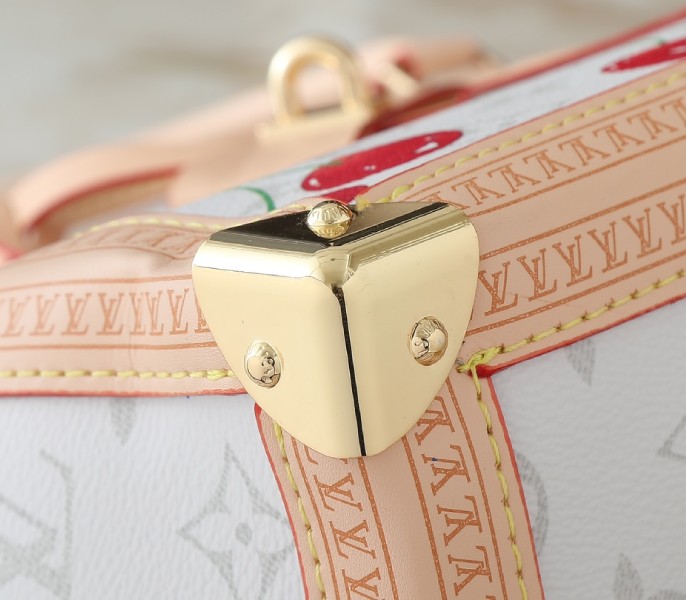 LV X TM Monogram Cherry Canvas Onthego MM In White Style 2