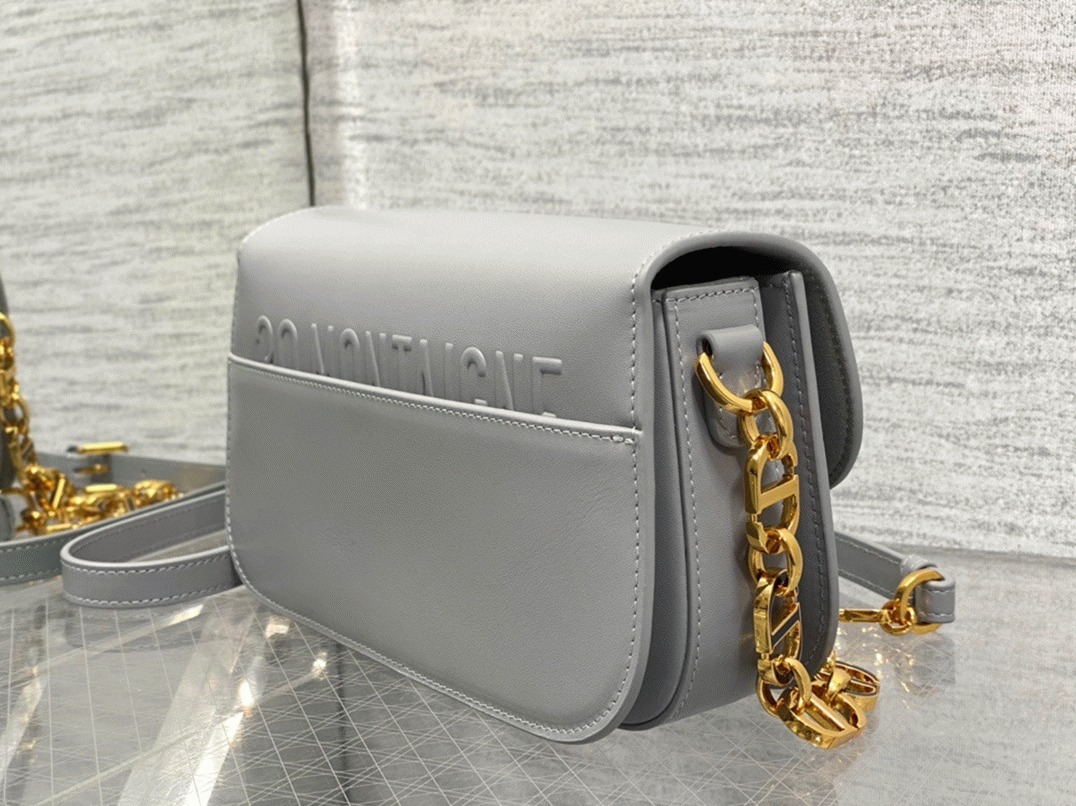 Dior 30 Montaigne Avenue Bag Replica in Grey Box Calfskin