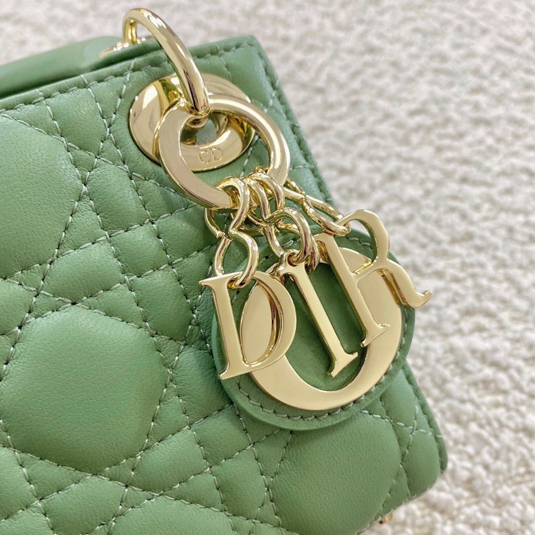 Dior Lady Dior Micro Bag Knockoff in Mint Cannage Lambskin