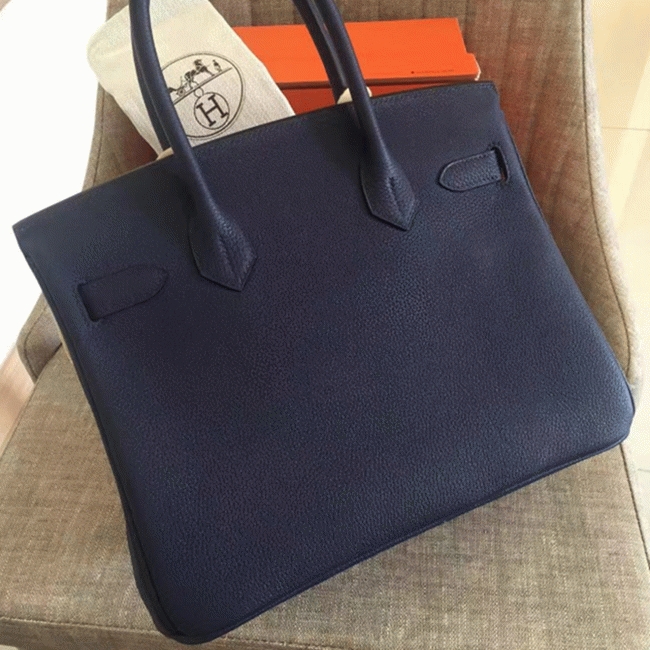 Sapphire Color Imitation Hermes Birkin 35CM Purse