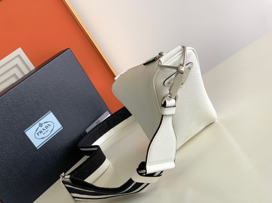 Prada Triangle Shoulder Bag Fake in White
