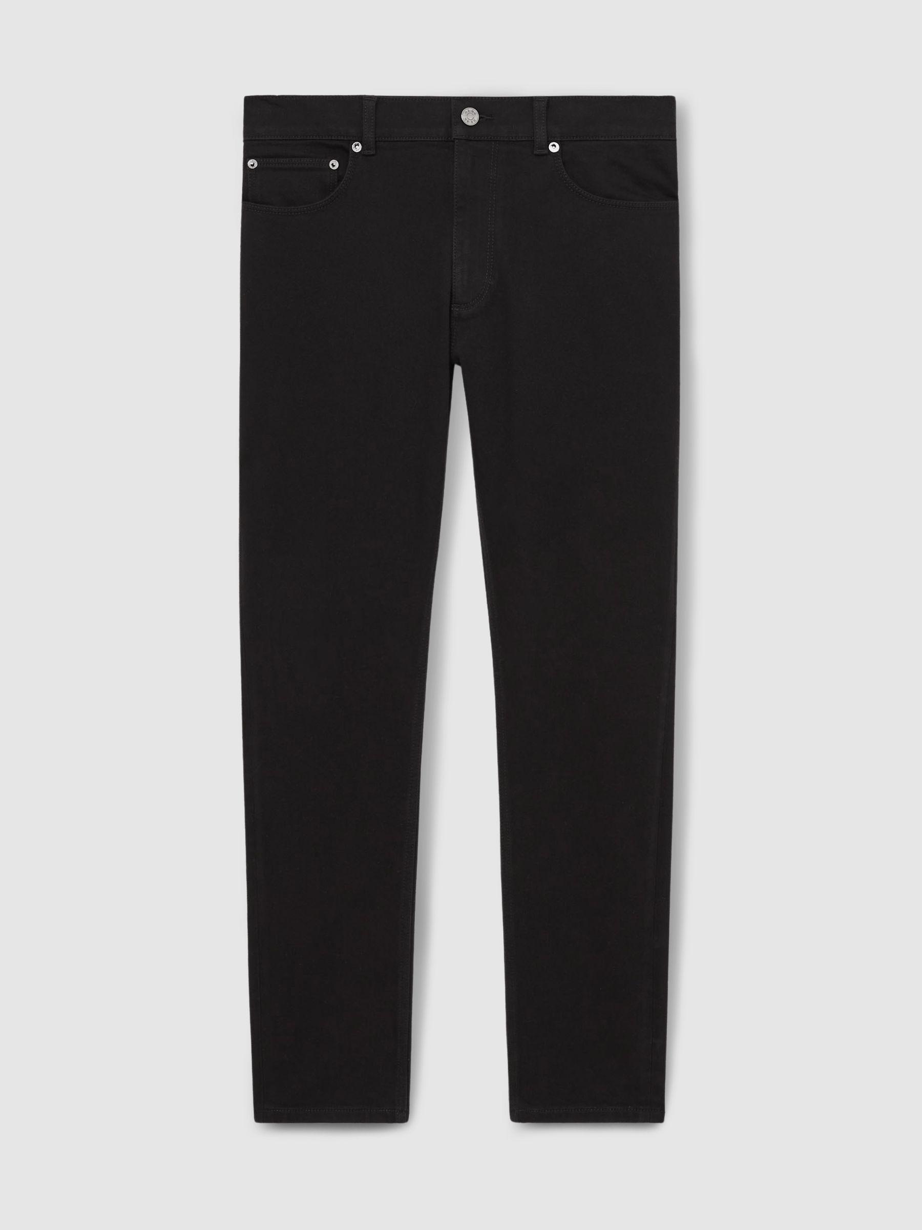 Cotton-Stretch Slim-Fit Jeans in Stay Black