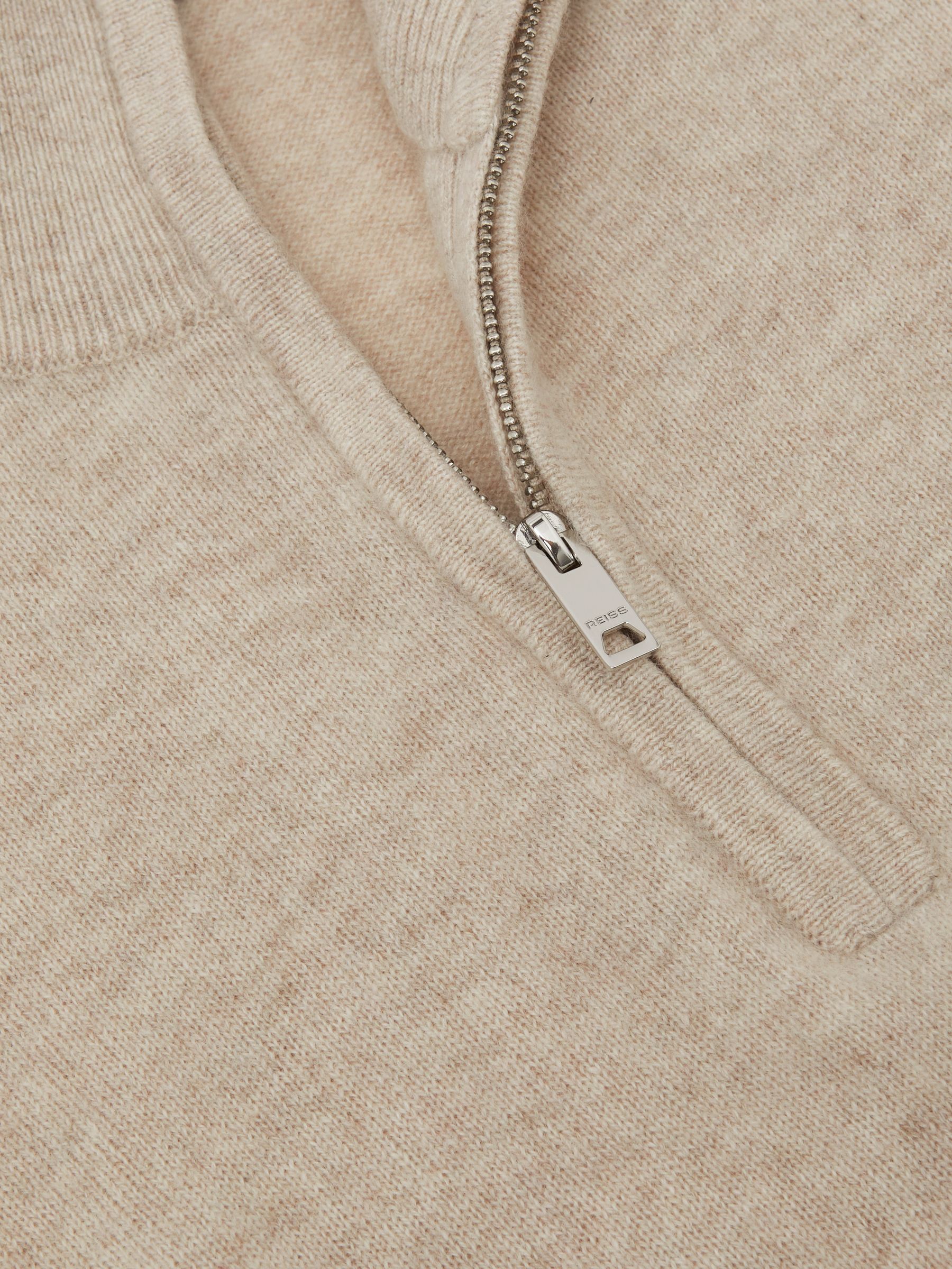Atelier 100% Cashmere Half-Zip Jumper in Oatmeal Melange