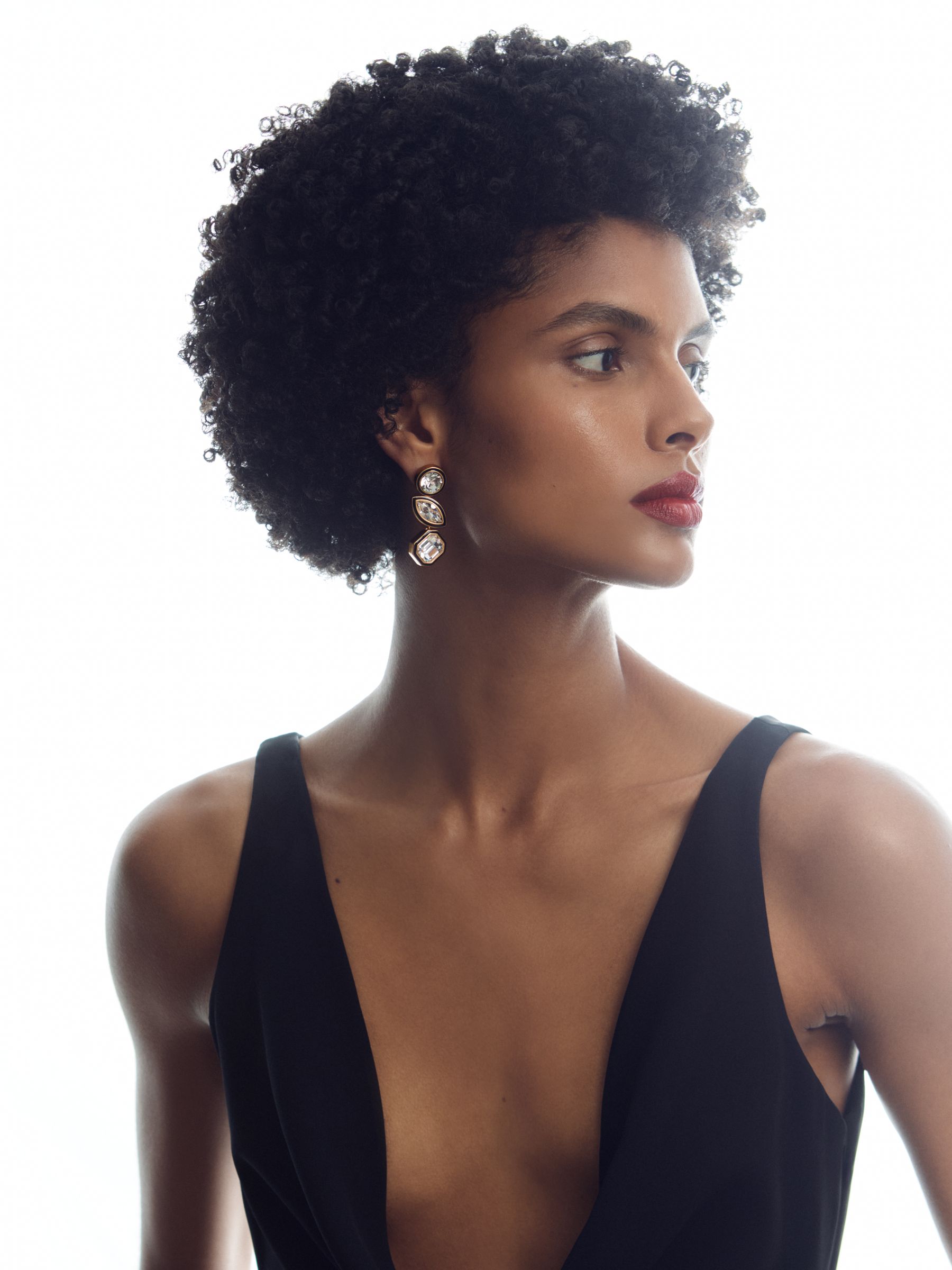 Crystal Drop Earrings in Gold