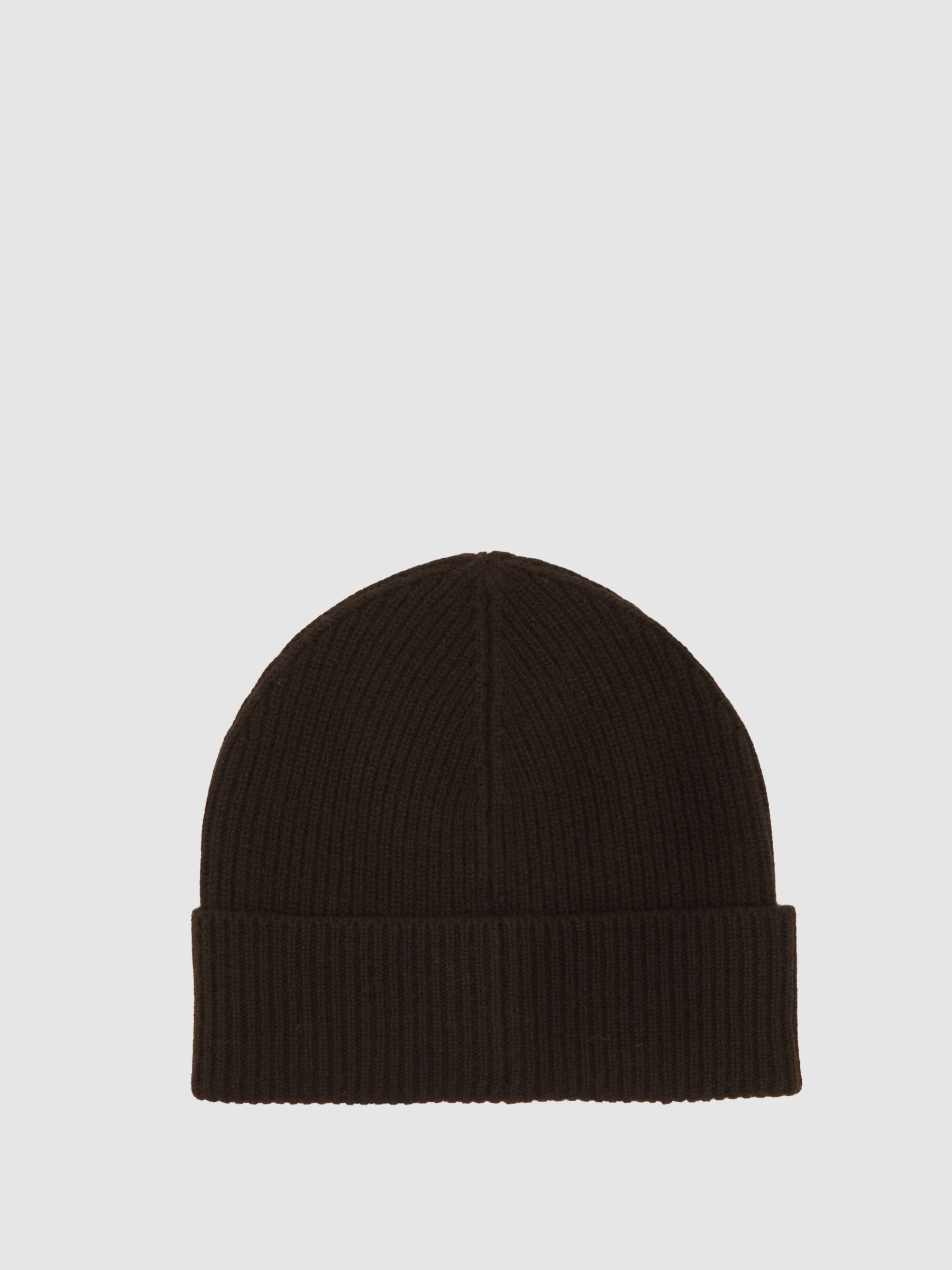 Wool-Blend Tipped Beanie in Chocolate