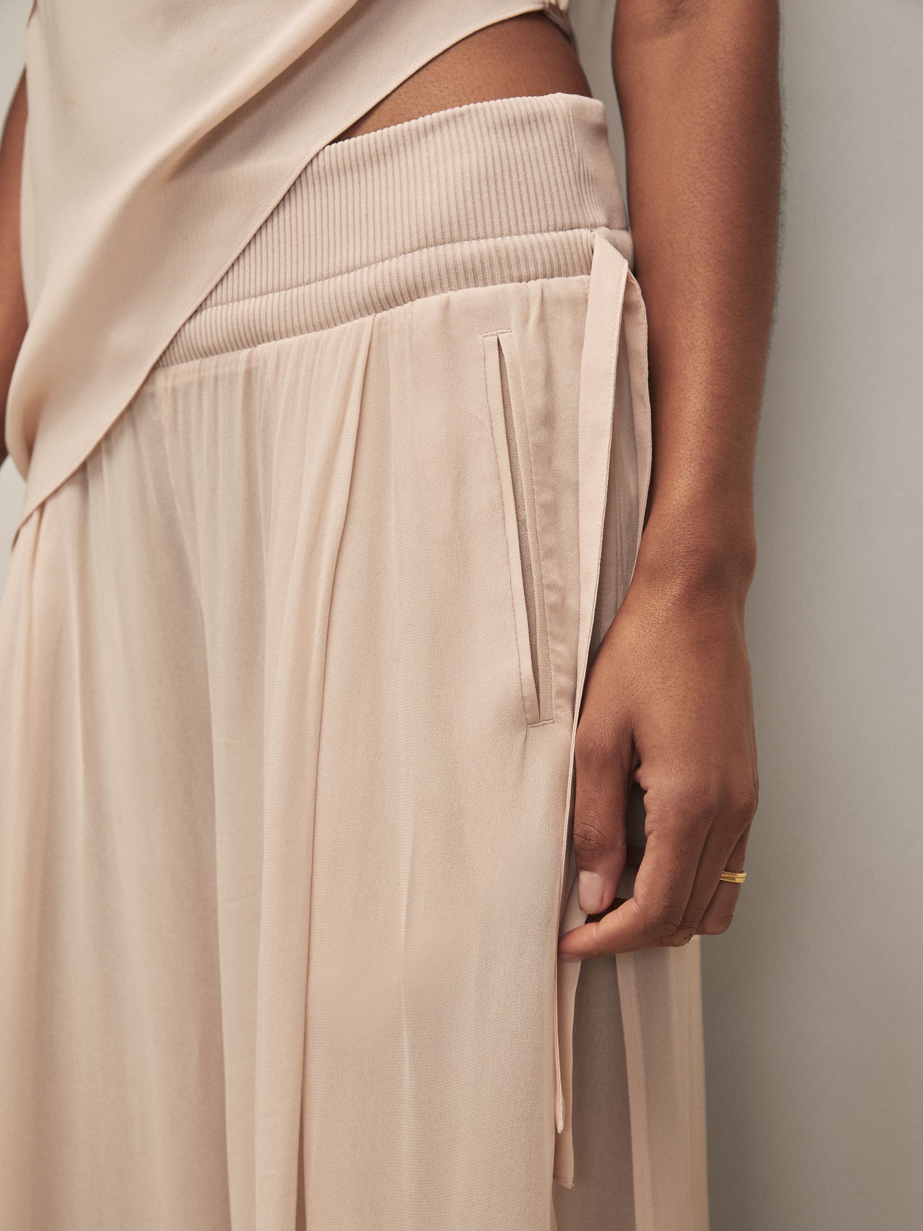 Reiss | Royal Ballet Chiffon Trousers in Neutral