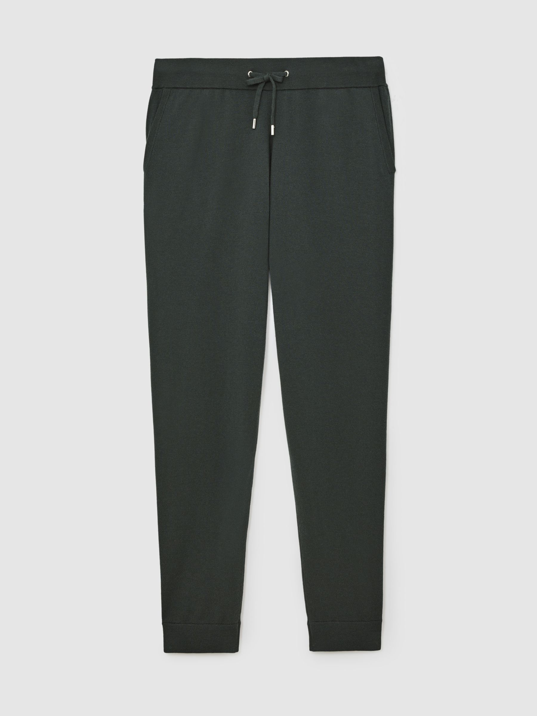 Merino Wool-Blend Cuffed Joggers in Bottle Green