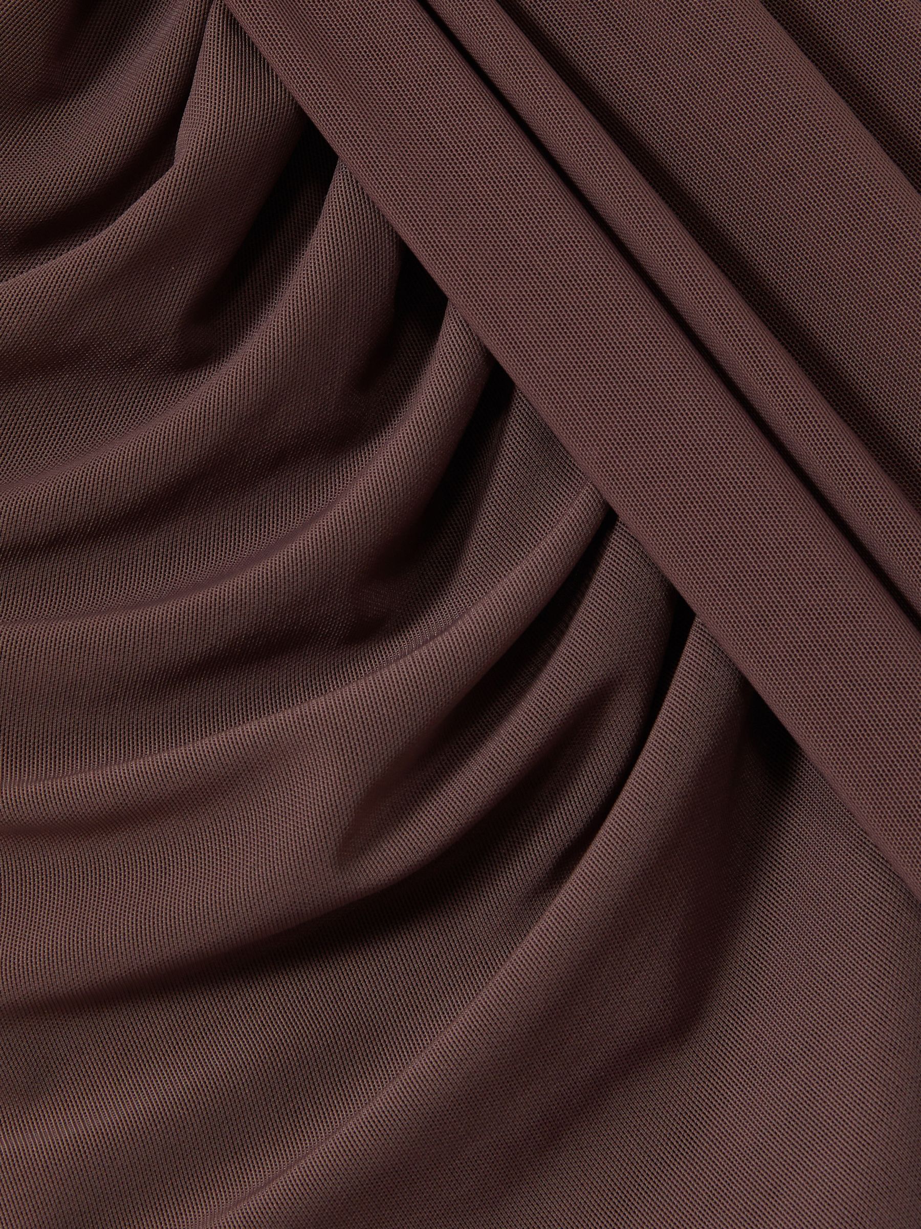 Ruched Sleeveless Maxi Dress in Taupe