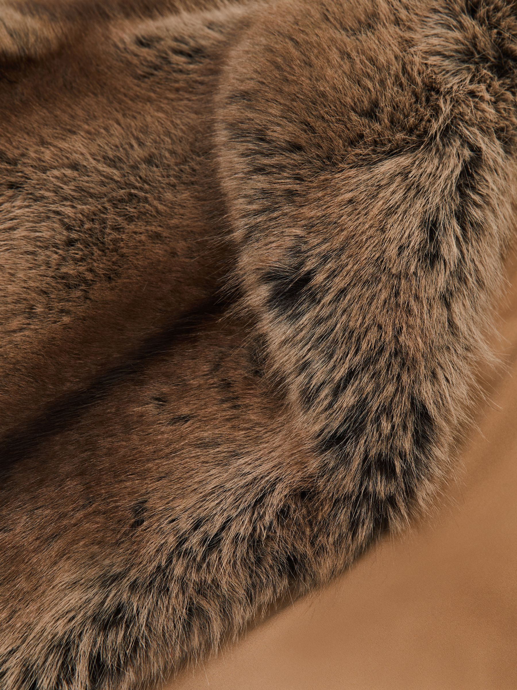 Faux-Fur Coat in Brown