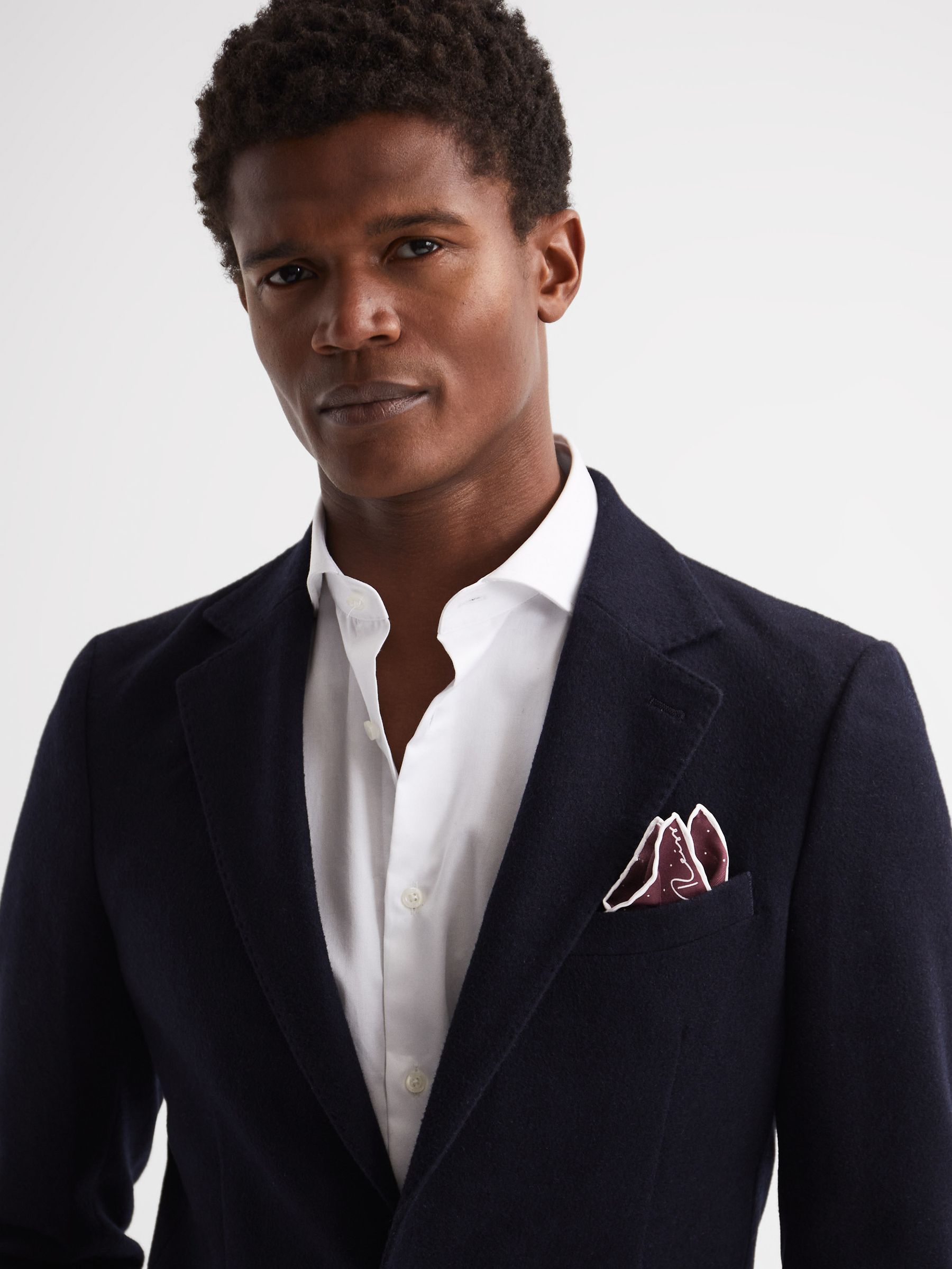 Polka Dot Silk Pocket Square in Burgundy