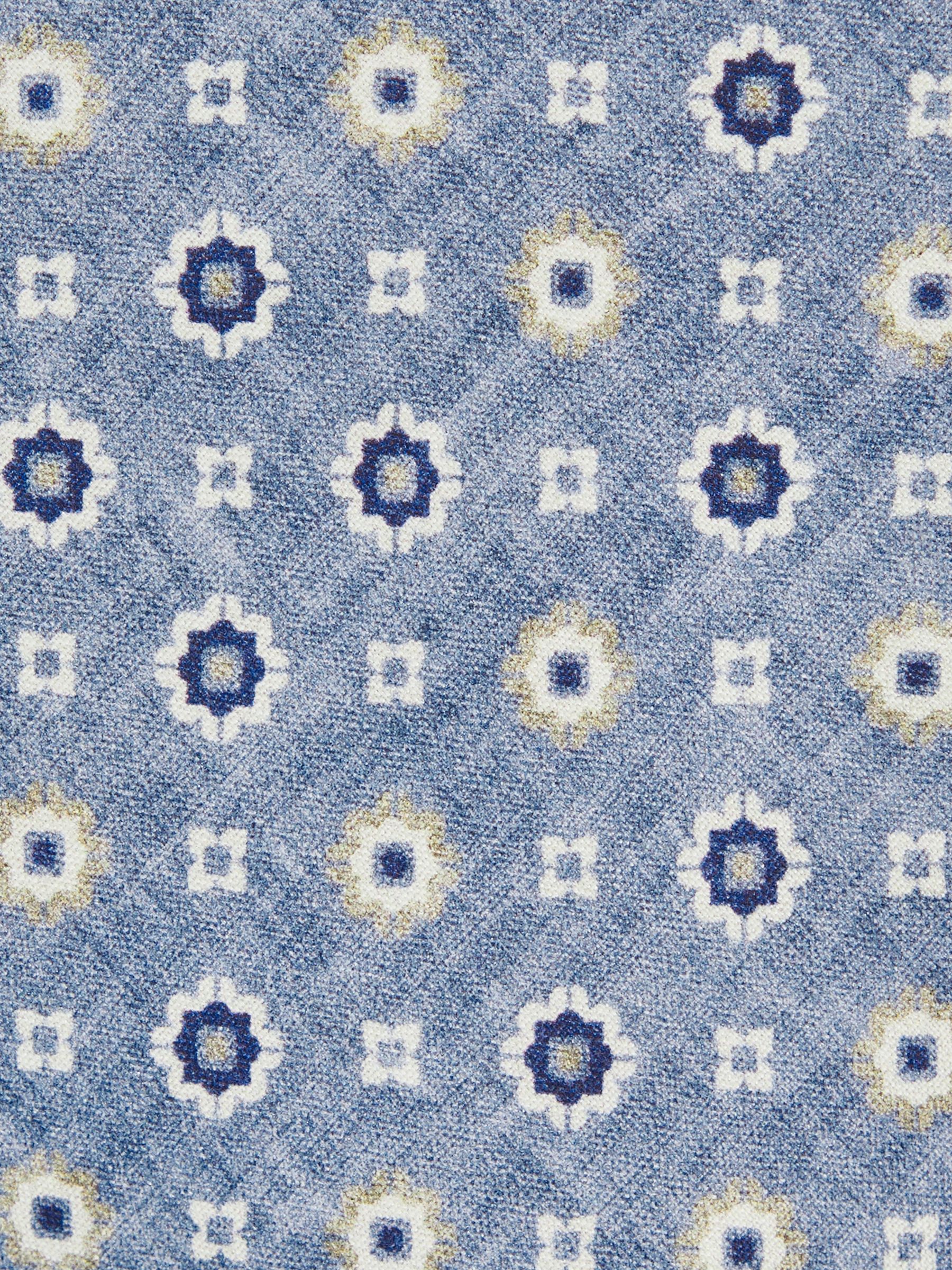 Silk Floral-Medallion Tie in Soft Blue