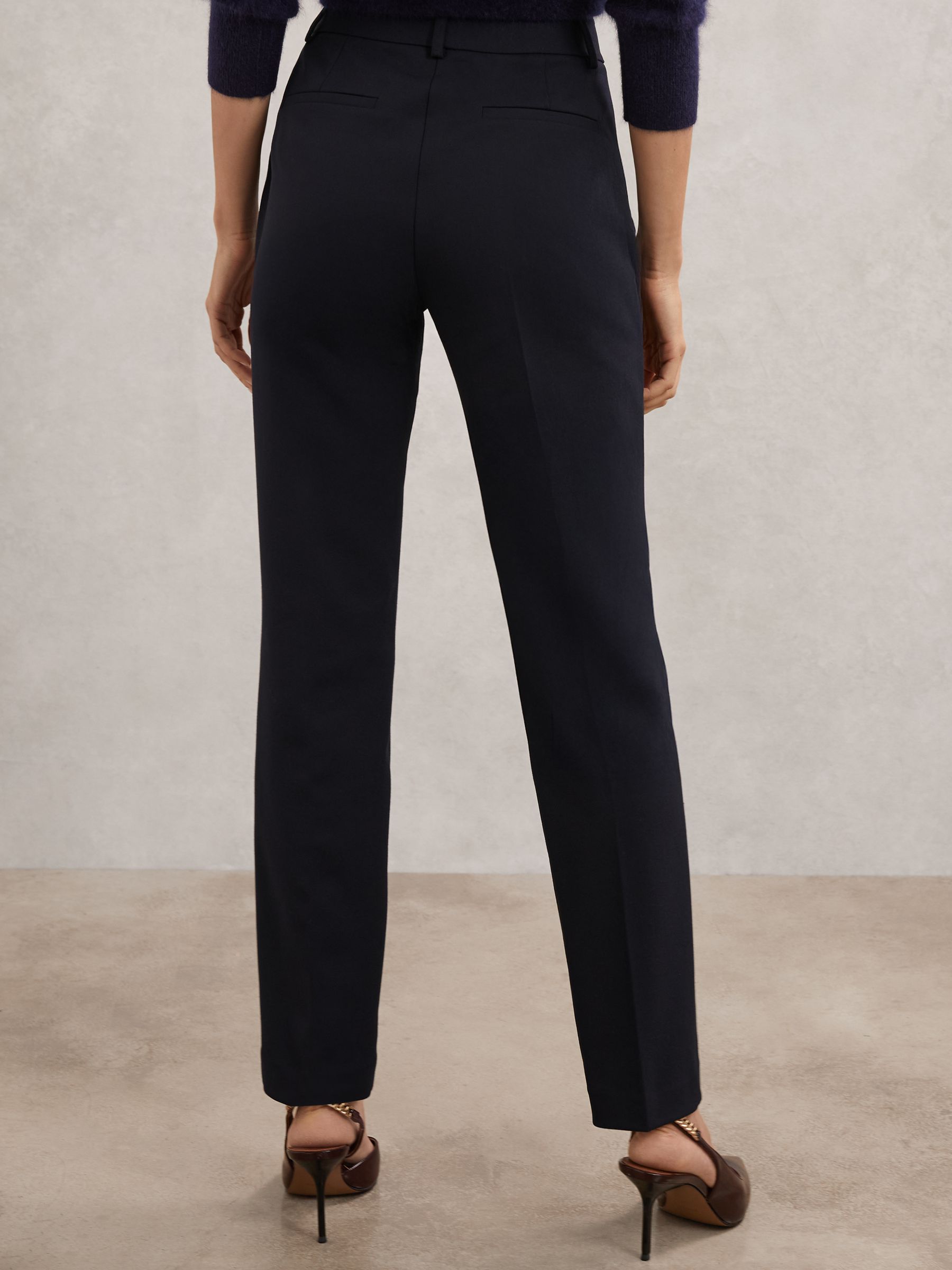 Petite Pintuck Tapered Trousers in Blue