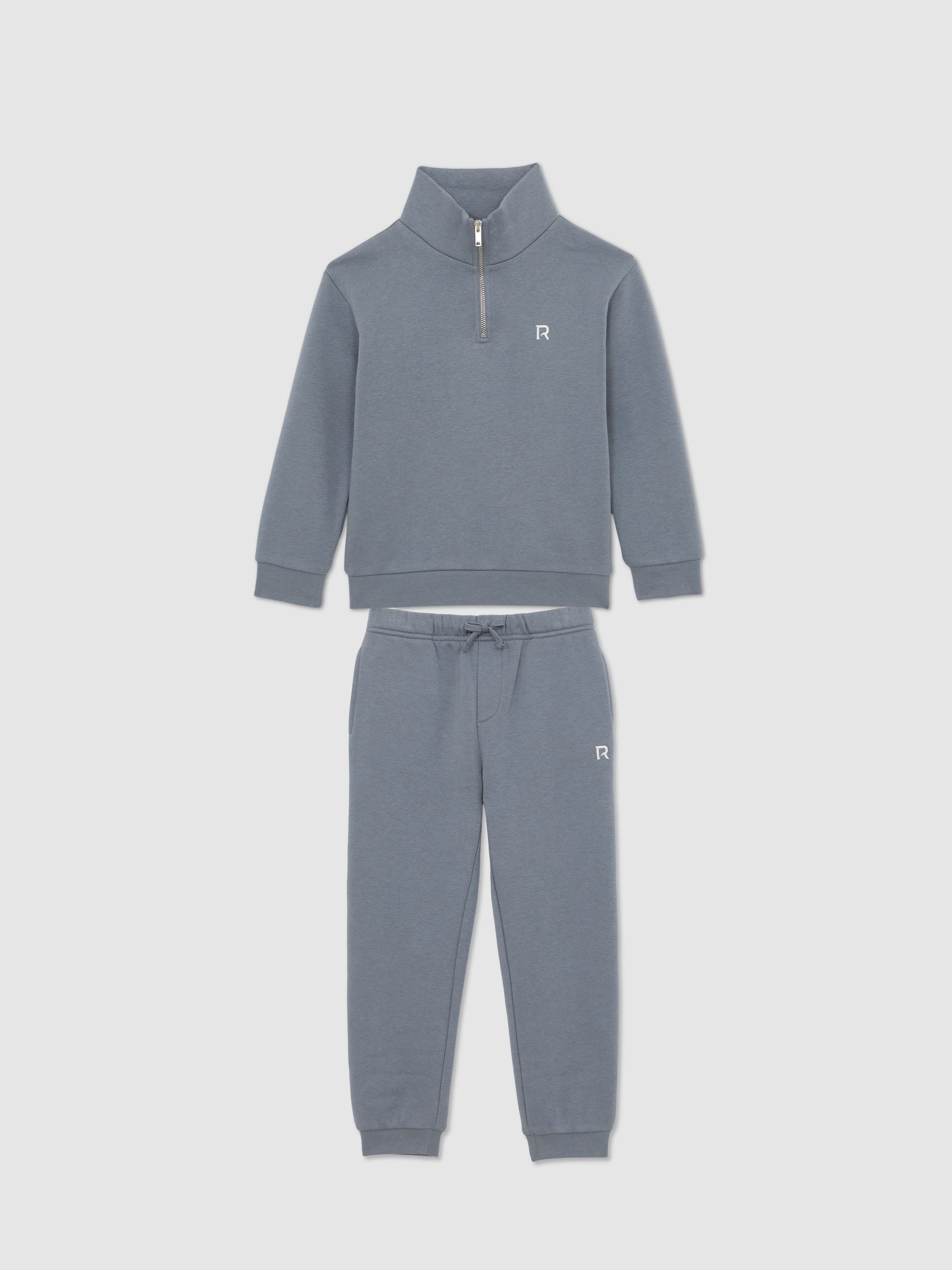3-9 yrs Half-Zip Logo Tracksuit Set in Airforce Blue