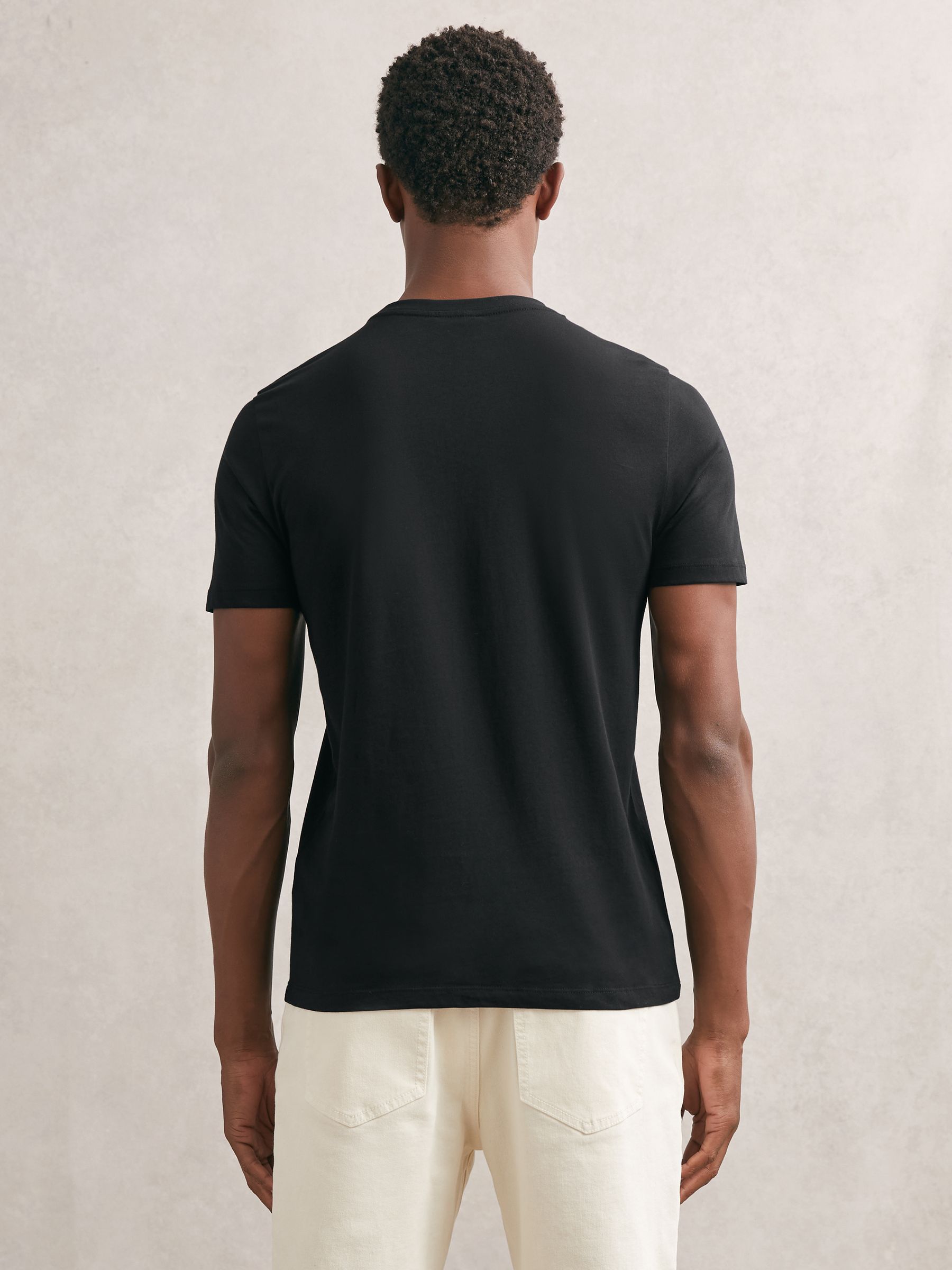 Cotton-Jersey Crew-Neck T-shirts 3 Pack in Black