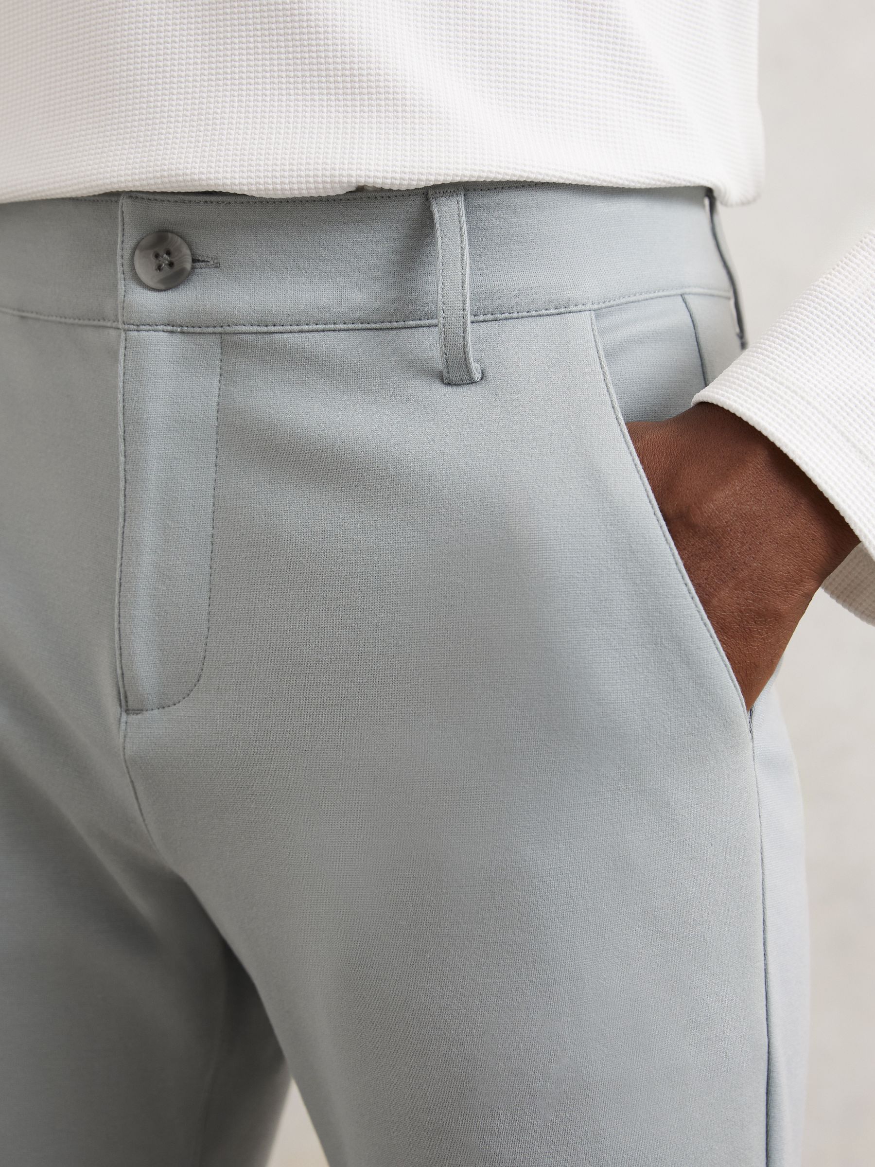 Paige Slim-Fit Stretch Trousers in Moon Shadow Blue