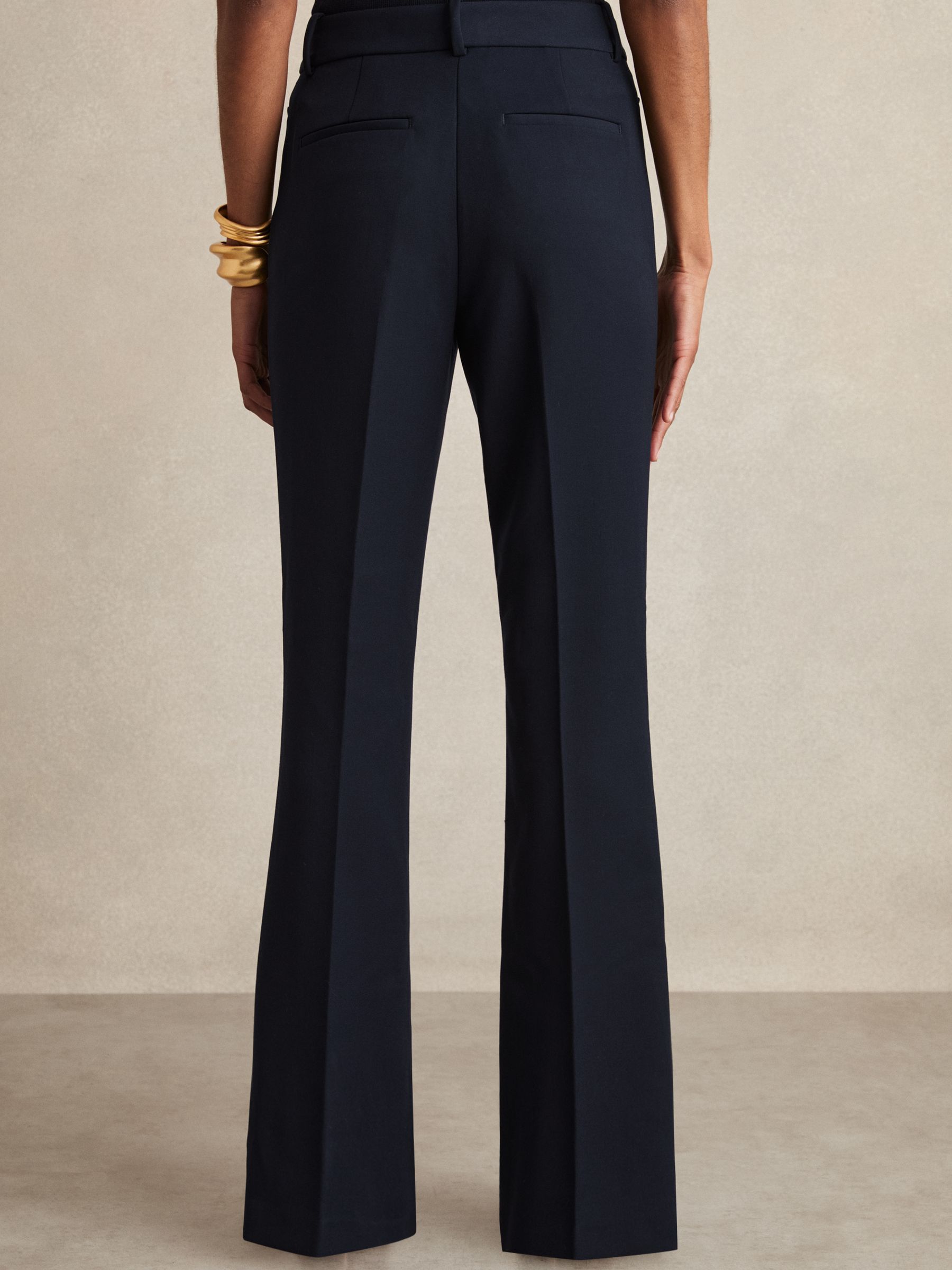 Petite Flared Suit Trousers in Navy