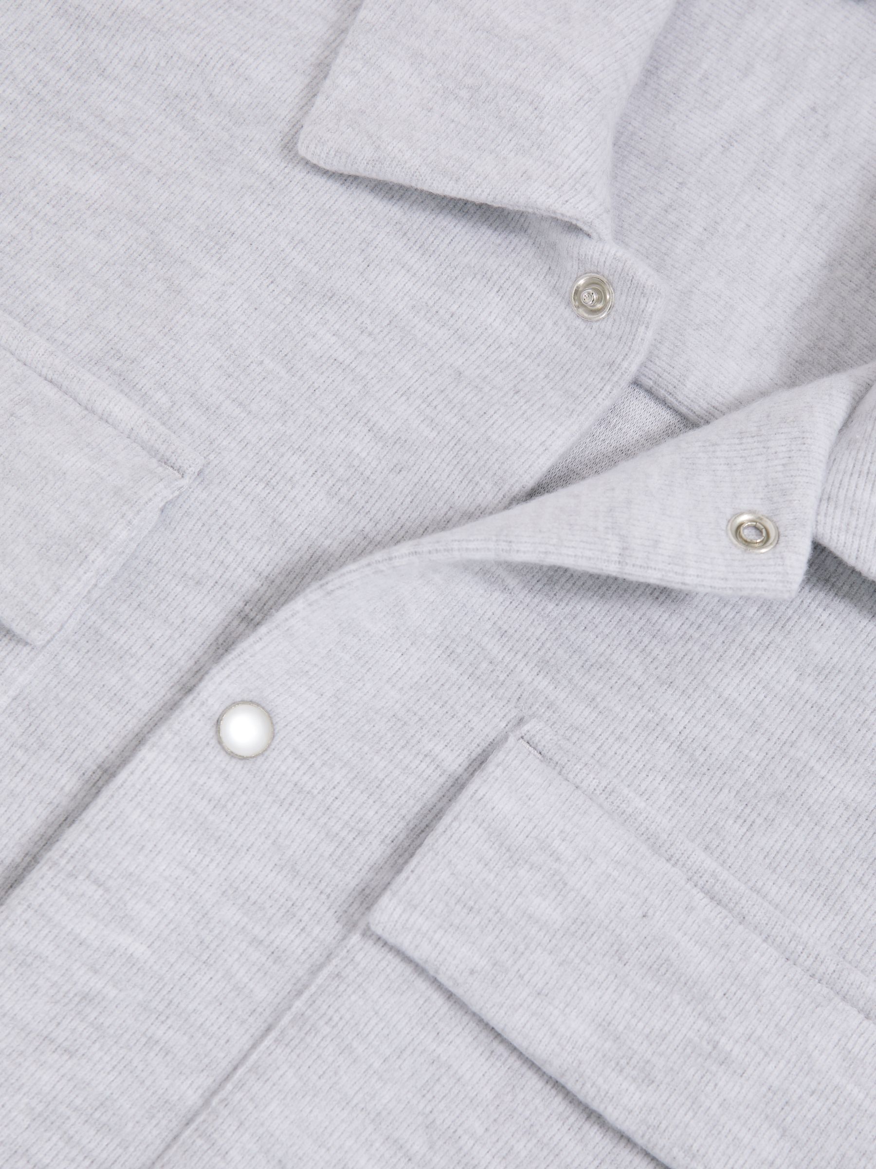 Press-Stud Jersey Shirt with Cotton in Grey Marl