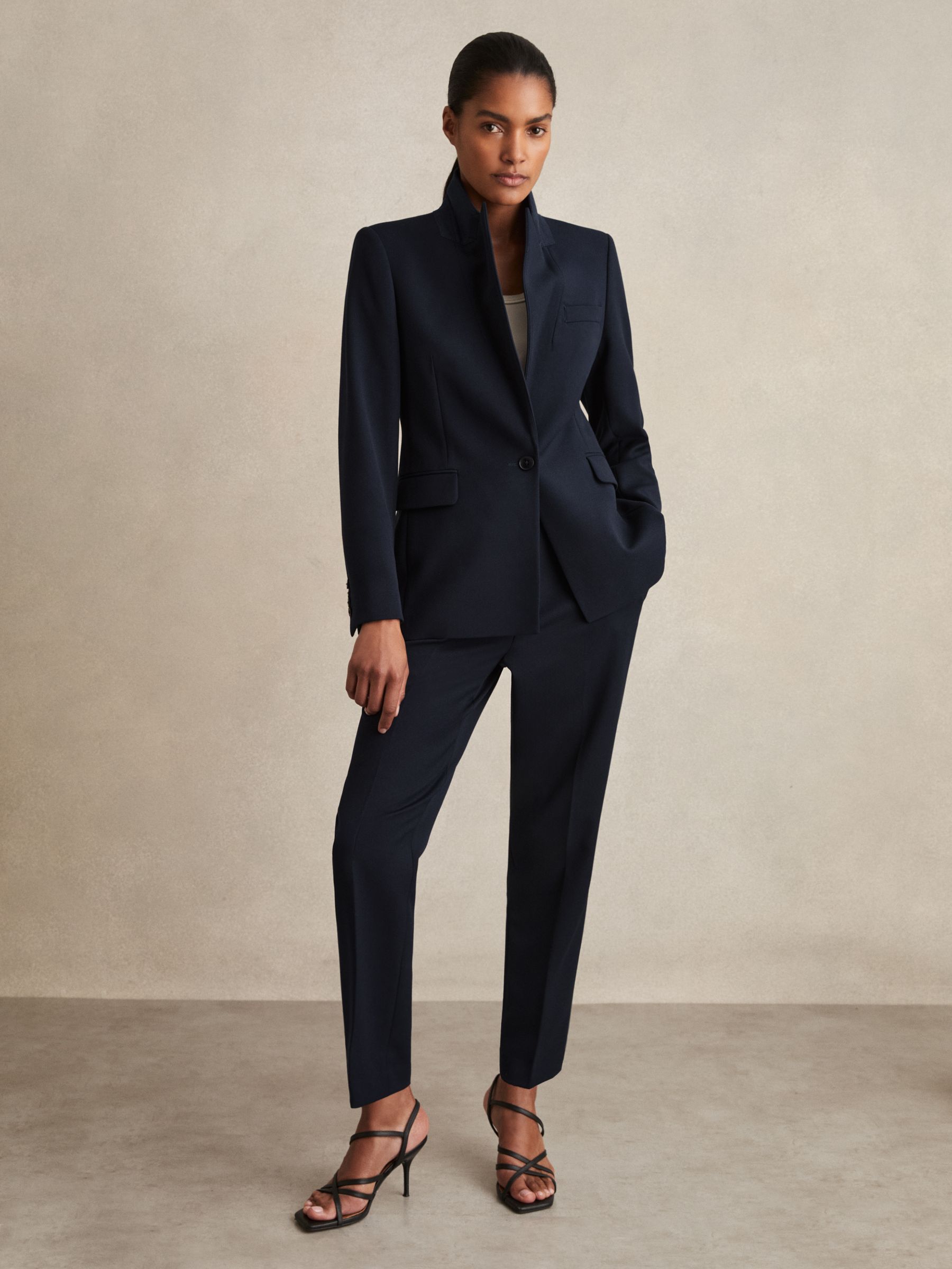 Petite Slim Fit Suit Trousers in Navy