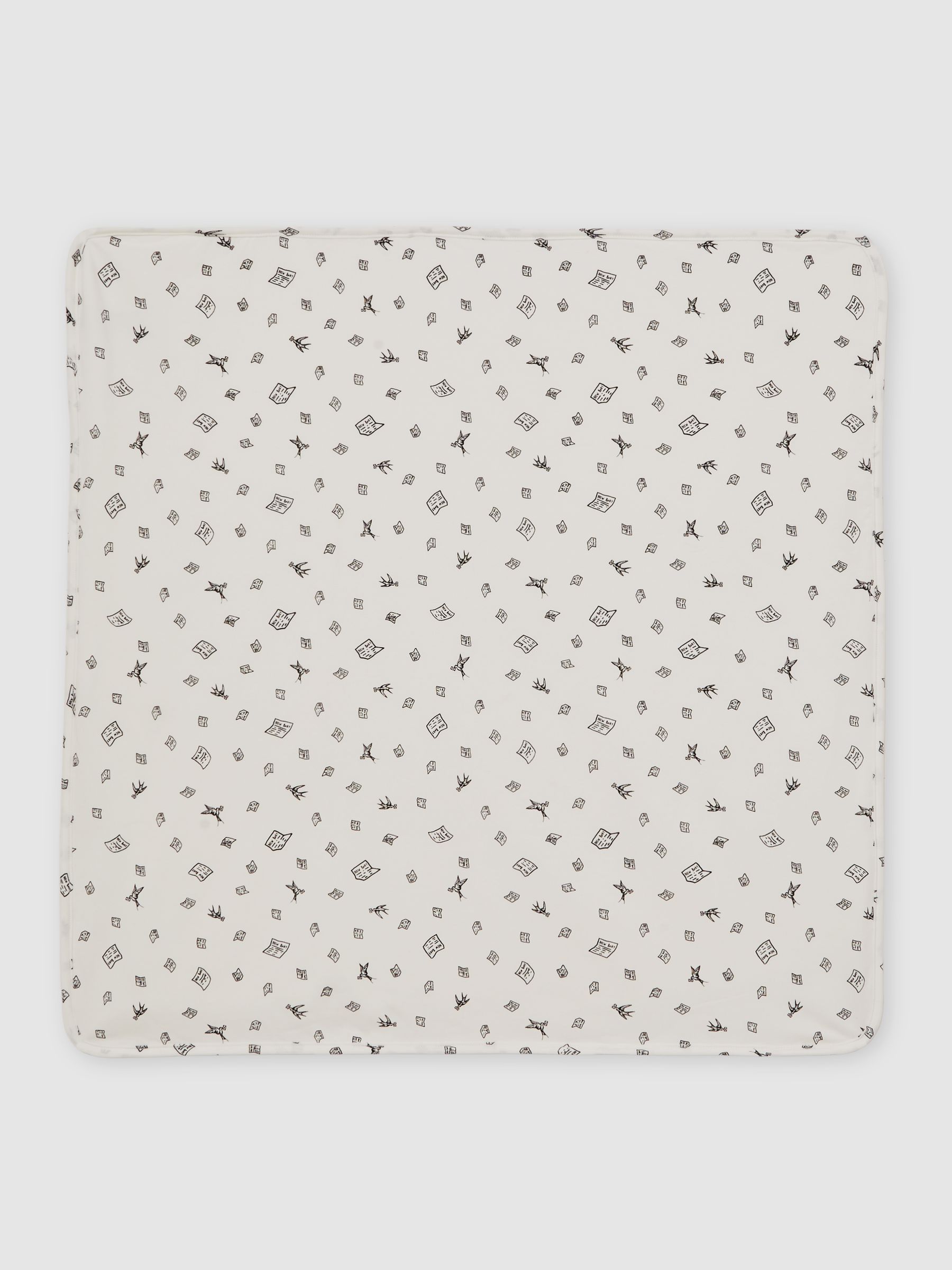 Bird Print Sleepsuit Set in Ivory Print