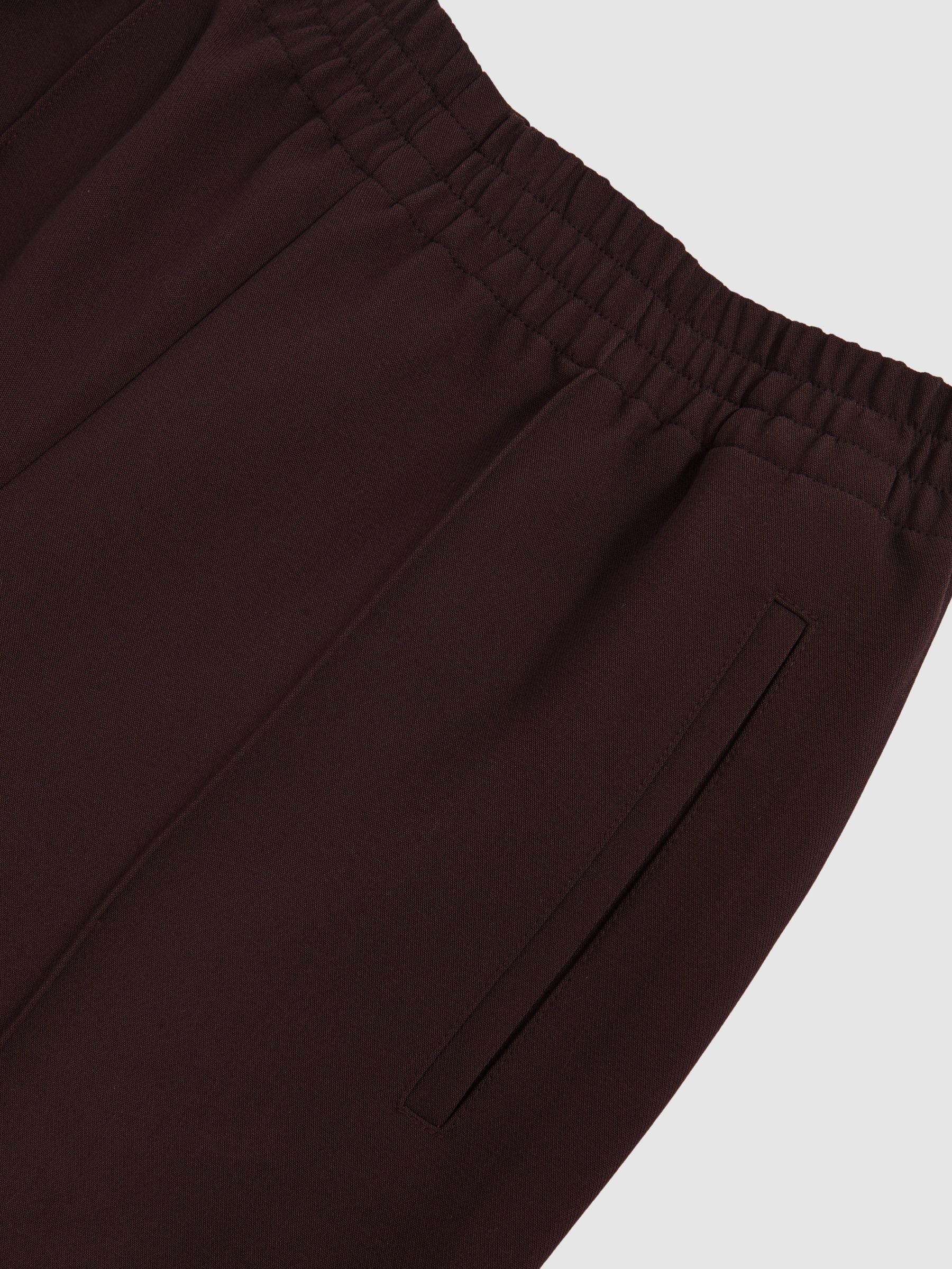 Wide Leg Elasticated Waist Trousers in Burgundy