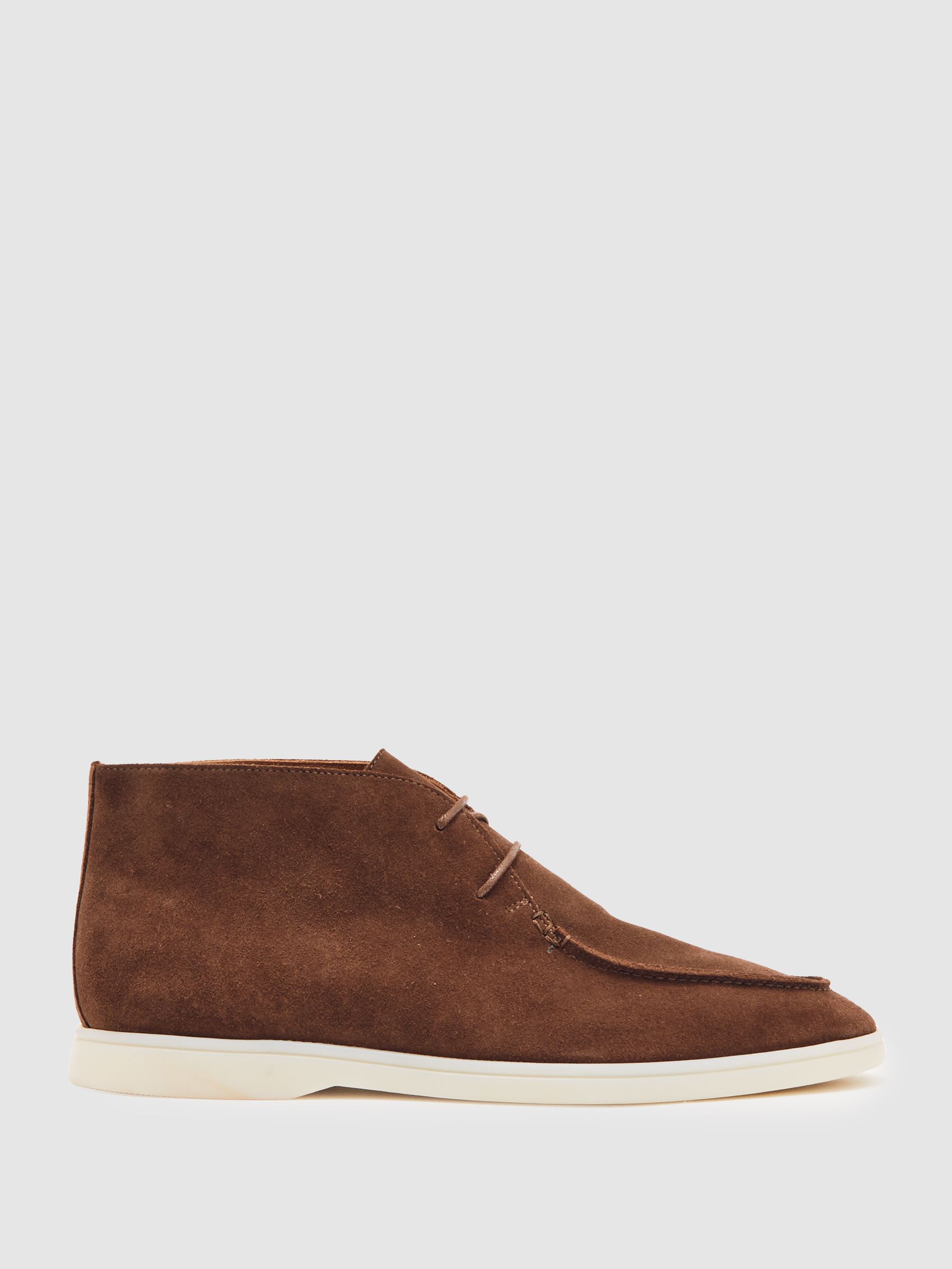 Suede Lace-Up Chukka Boots in Forest Green