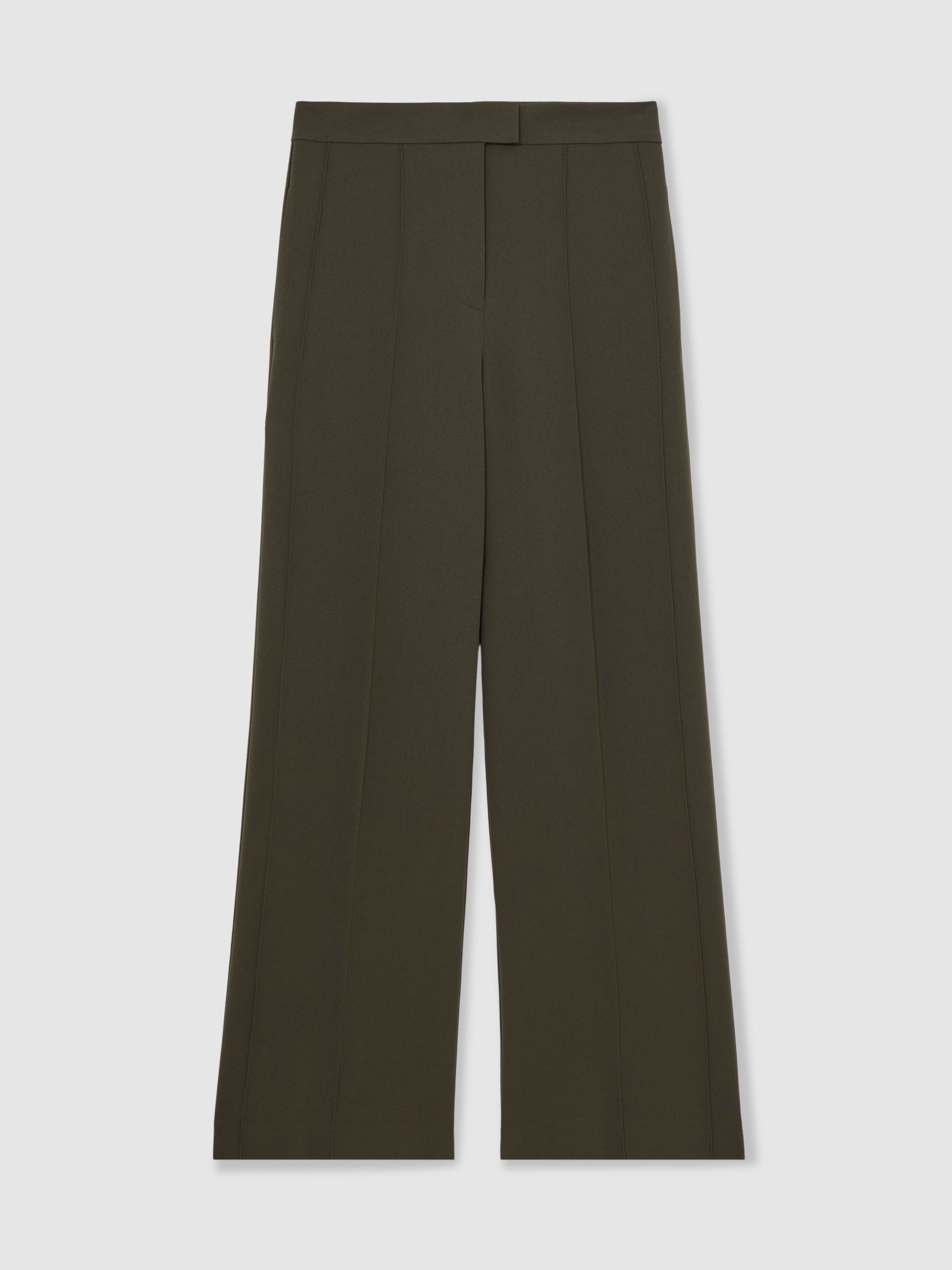 Atelier Crepe Wide-Leg Trousers in Khaki