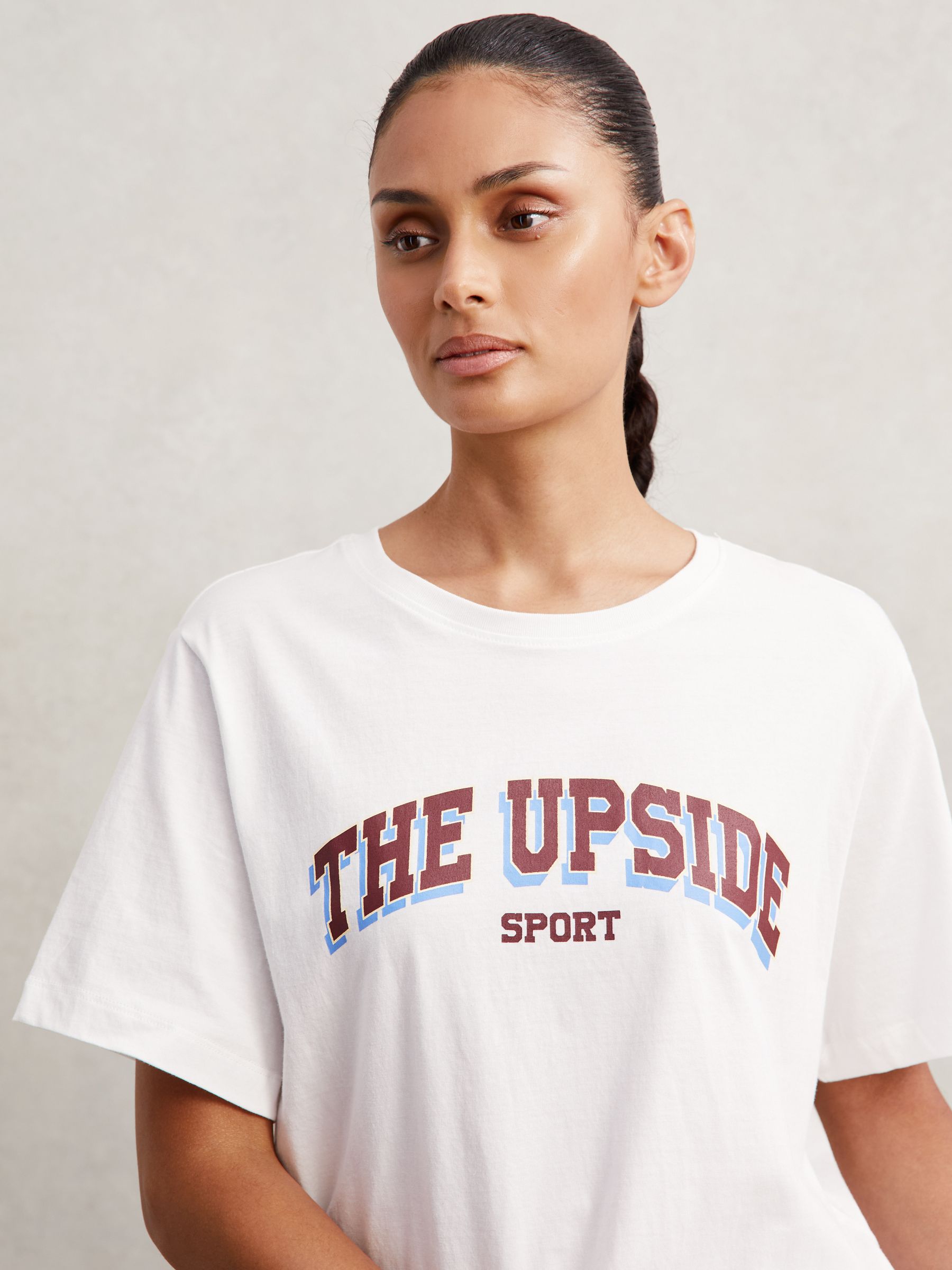 The Upside Cotton Logo-Print T-Shirt in White