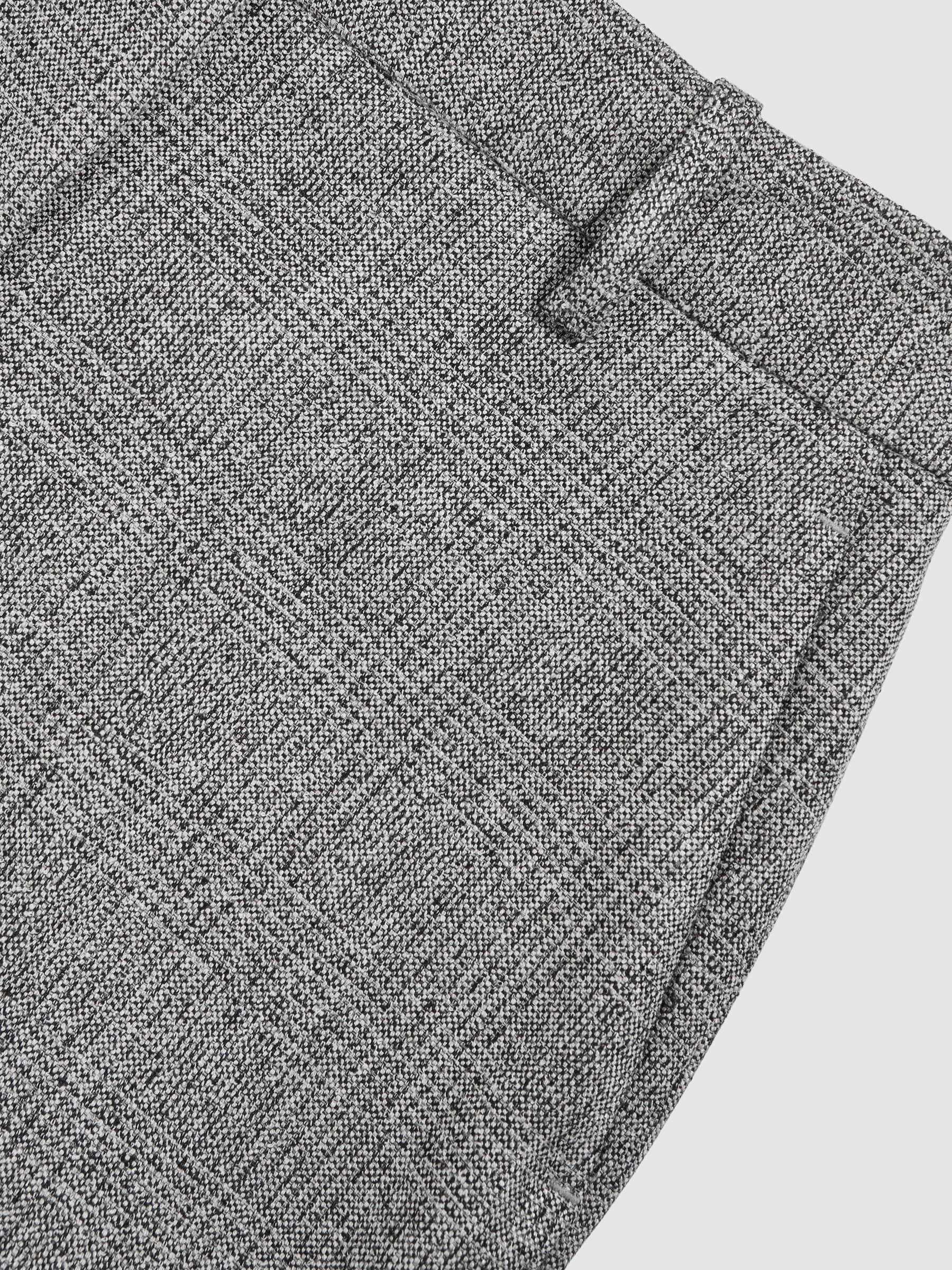 Petite Wide-Leg Textured Suit Trousers in Grey