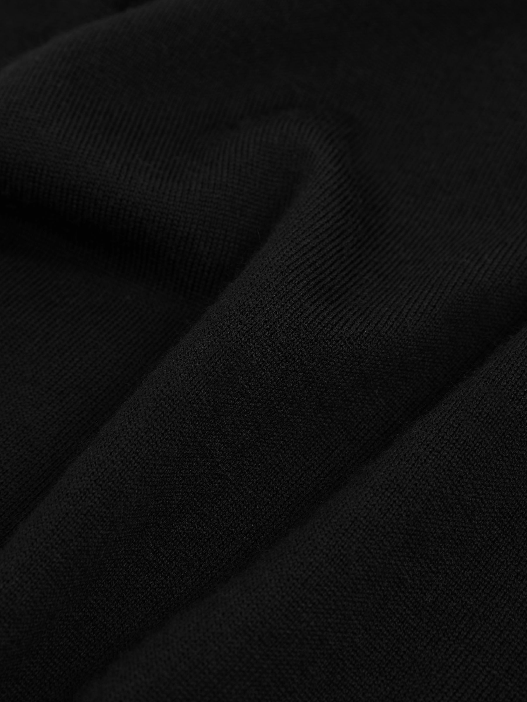 Merino Wool Roll-Neck Jumper in Black