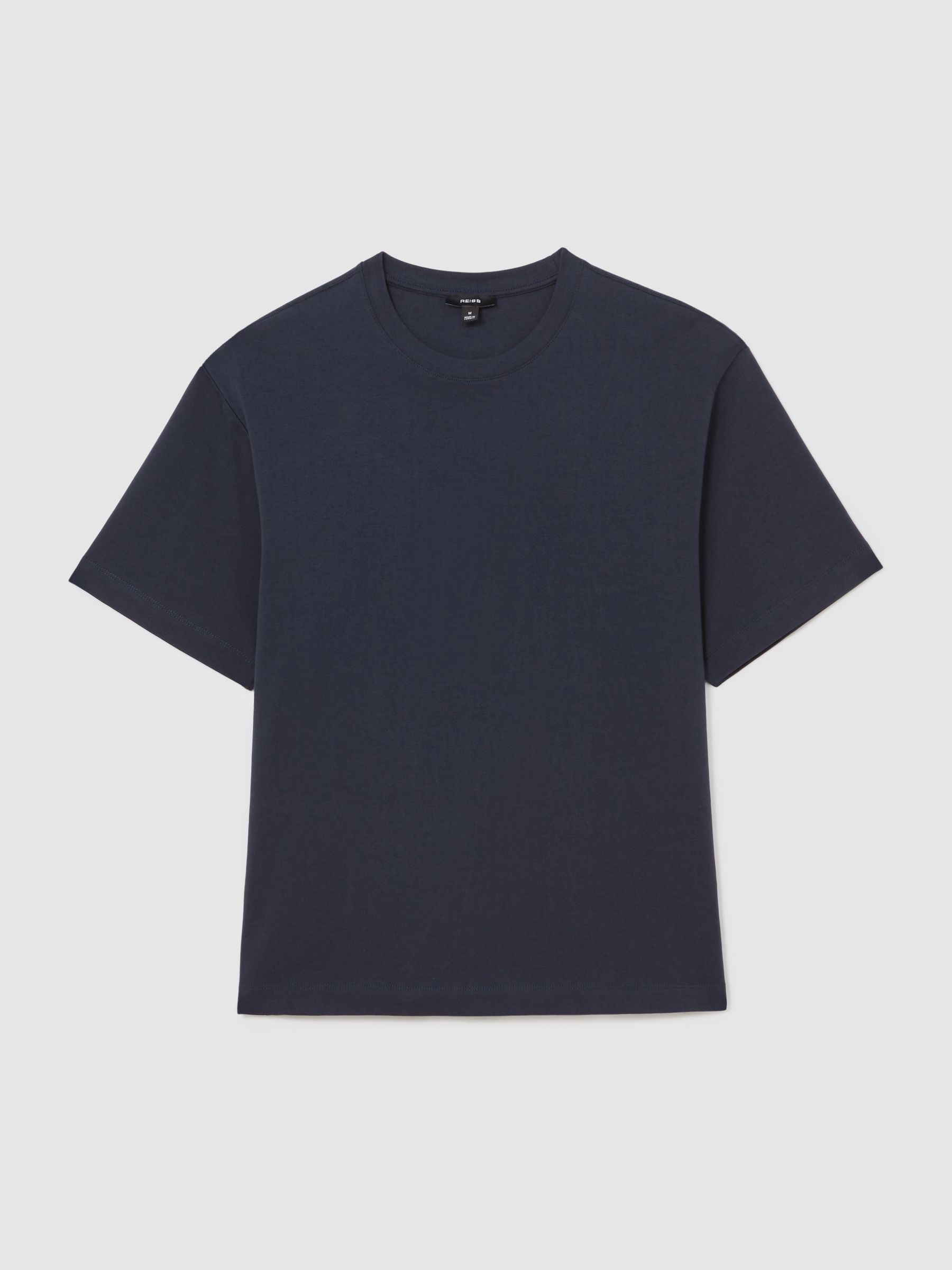 Cotton Garment-Dyed Oversized T-Shirt in Navy