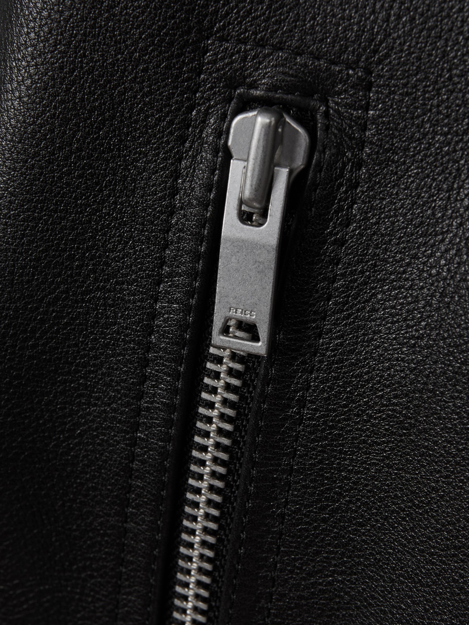 McLaren F1 Embossed Leather Jacket in Black