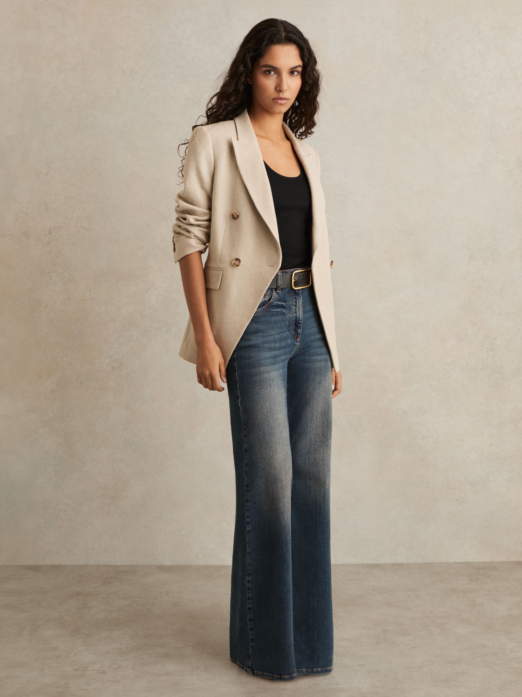 Stretch-Cotton Ribbed Vest in Black