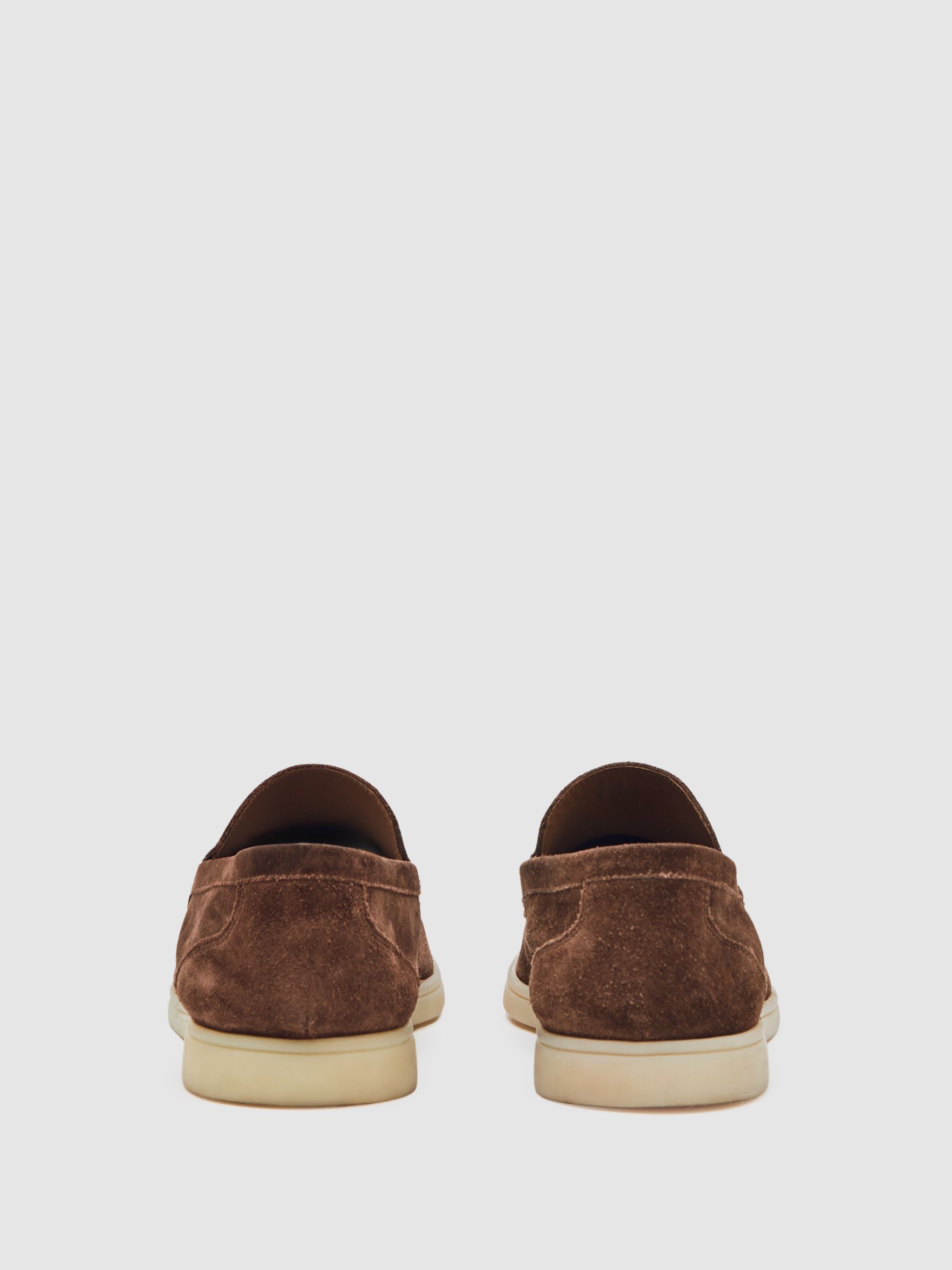 Suede Slip-On Loafers in Chocolate Brown