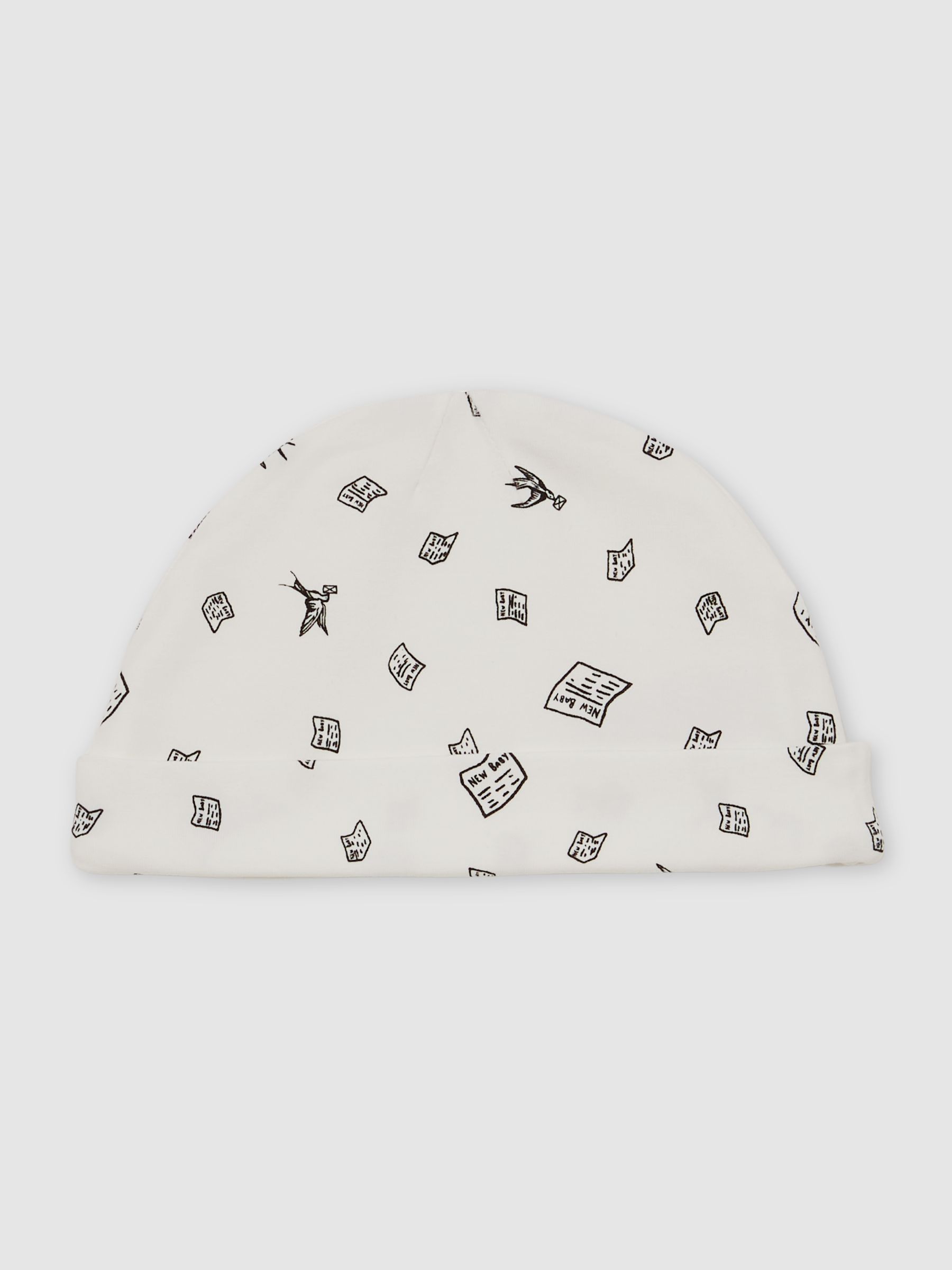 Bird Print Sleepsuit Set in Ivory Print