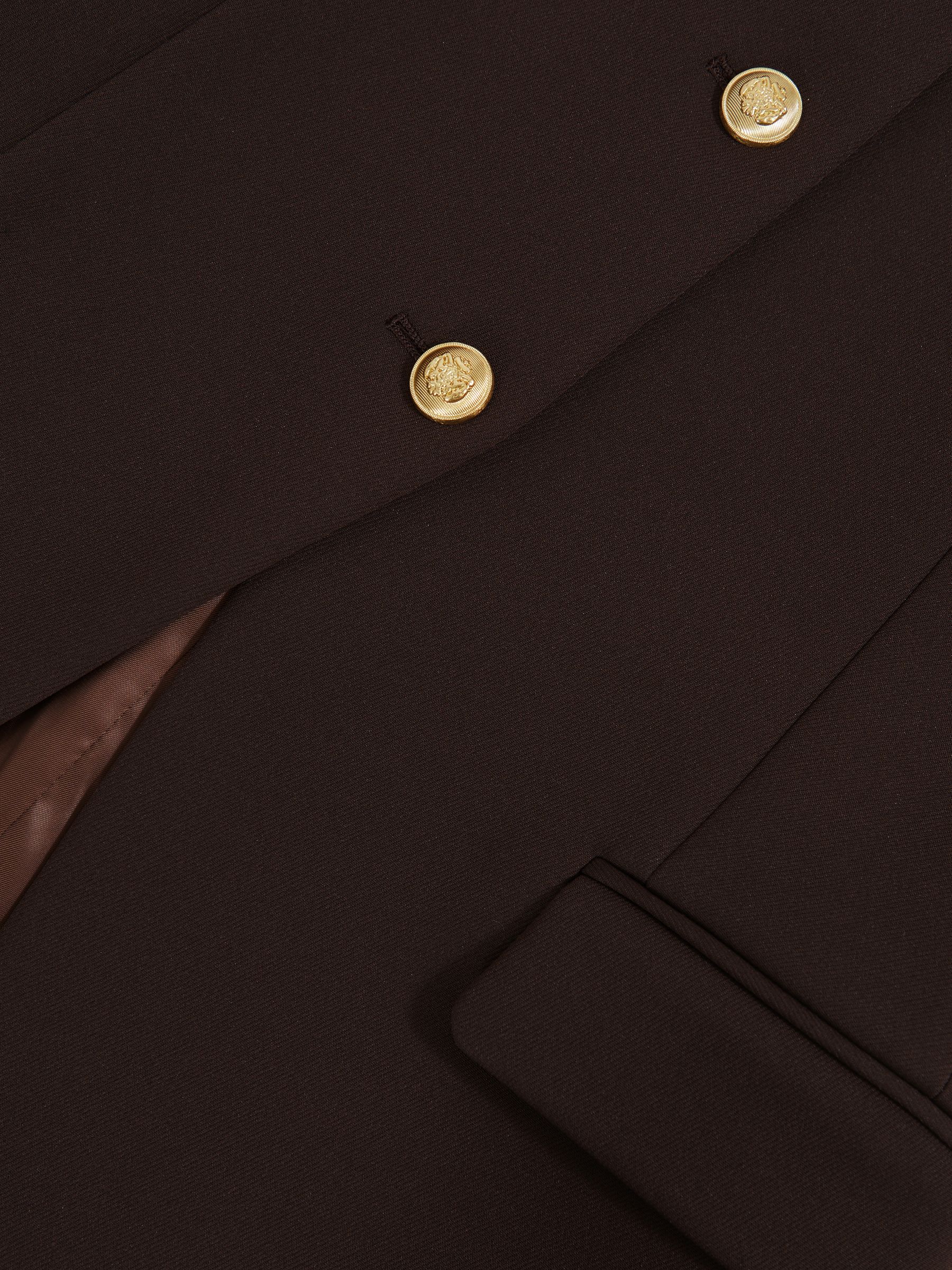 Longline Button-Through Waistcoat in Chocolate Brown