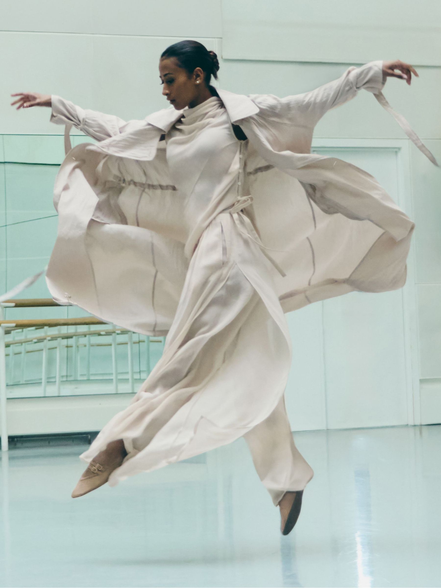 Reiss | Royal Ballet Chiffon Trousers in Neutral