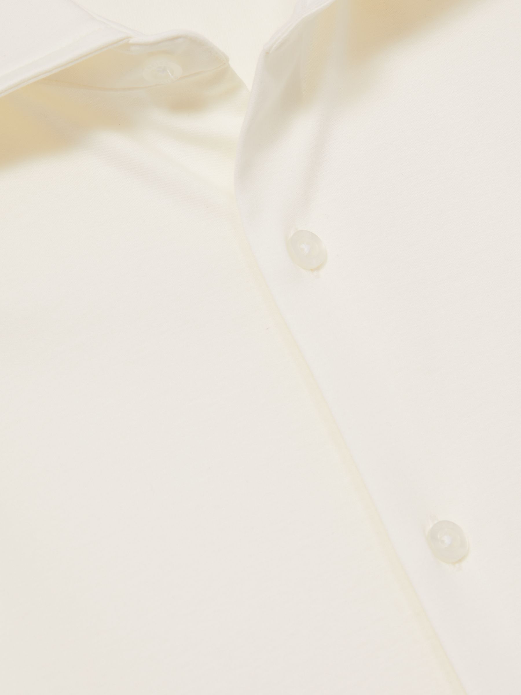 Air-Water Cotton Button-Through Shirt in Ecru