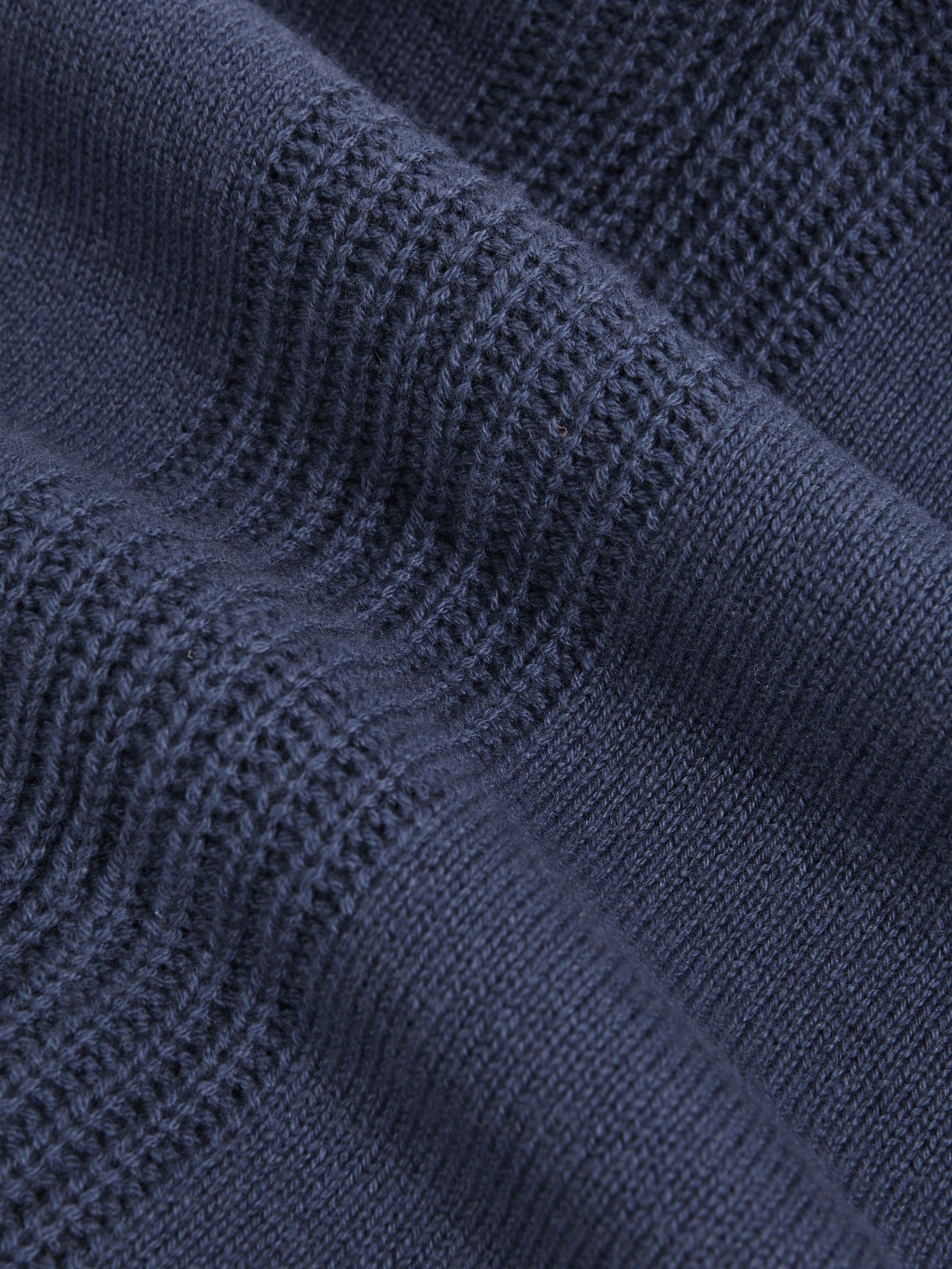 Wool-Cashmere Reverse-Seam Jumper in Oceanic Blue