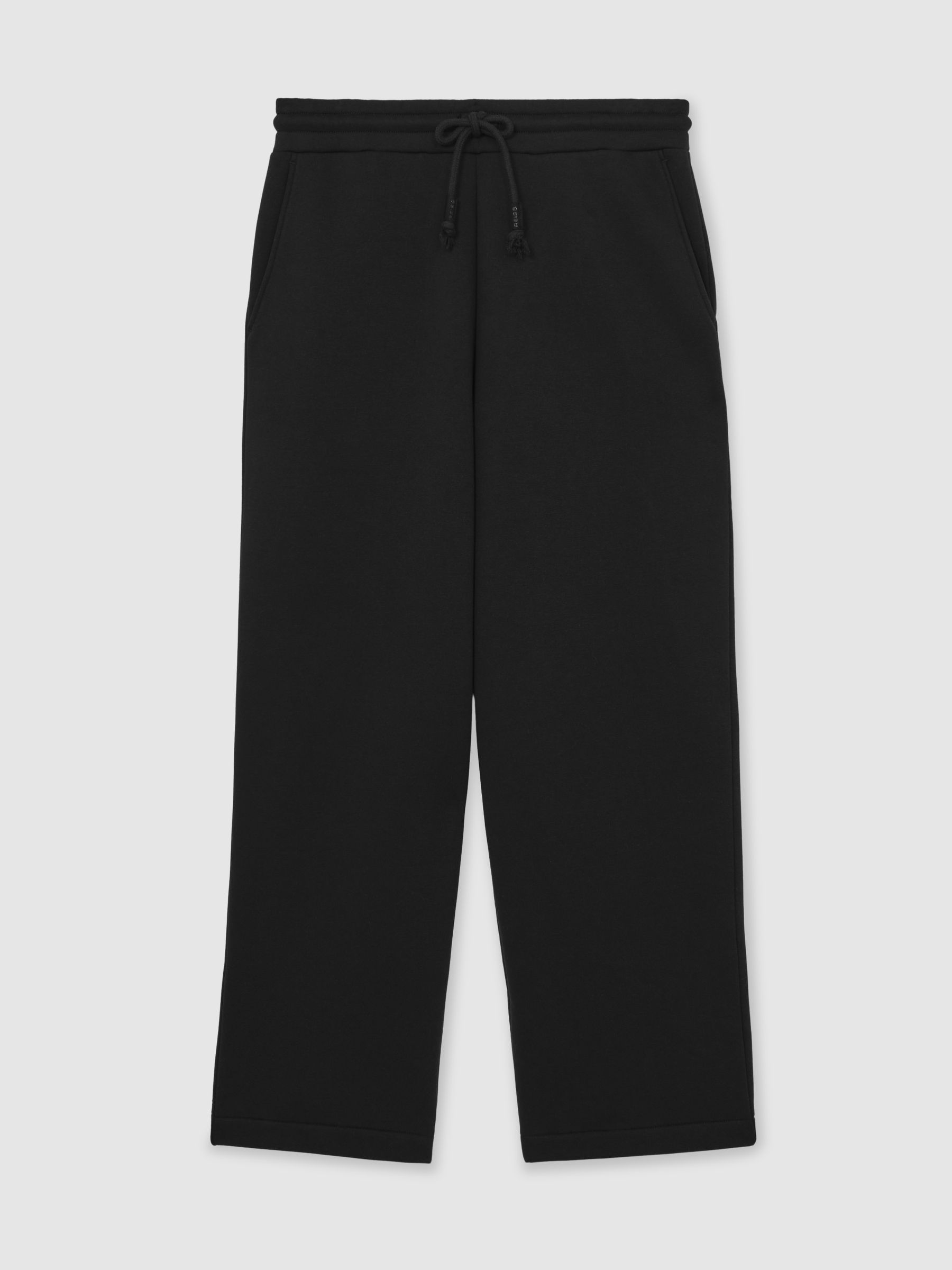 Cotton-Blend Fleece-Back Joggers in Black