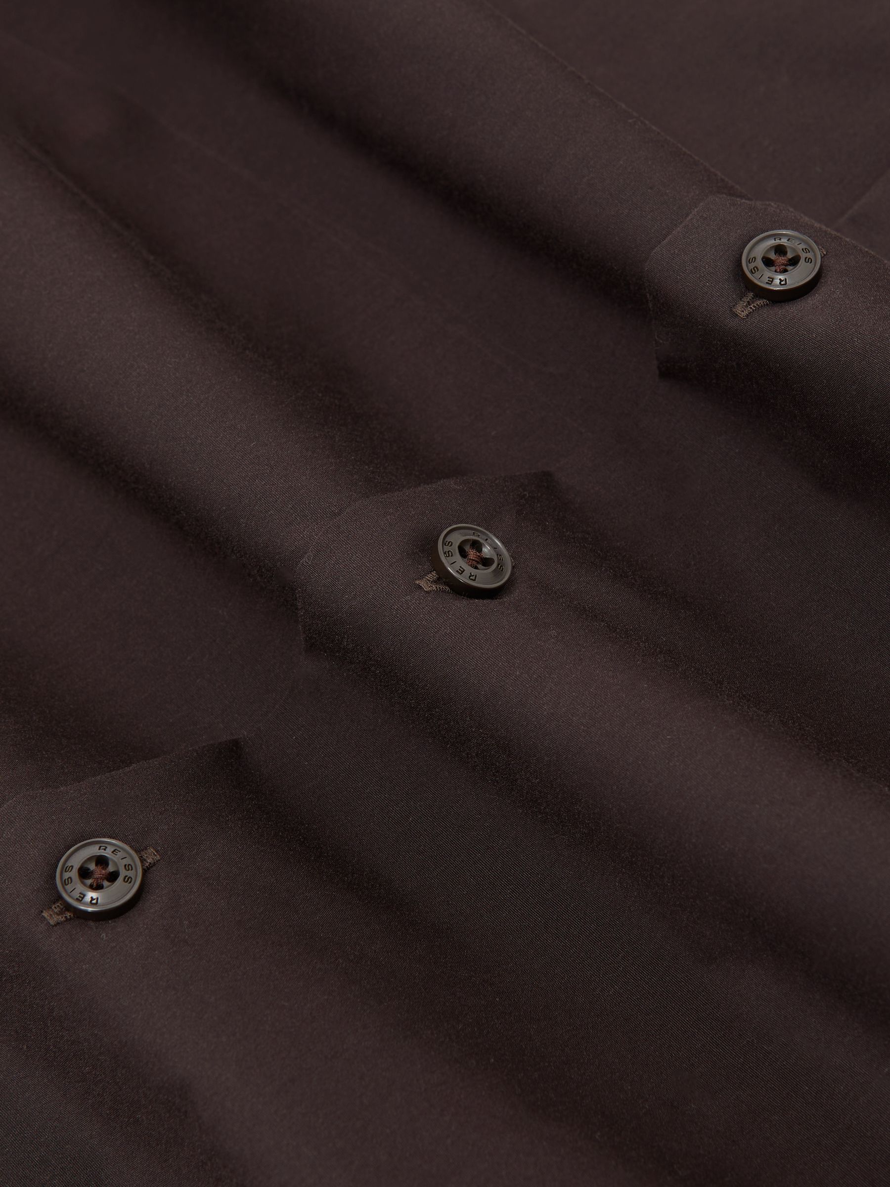 Monogram Cotton Oversized Shirt in Chocolate Brown