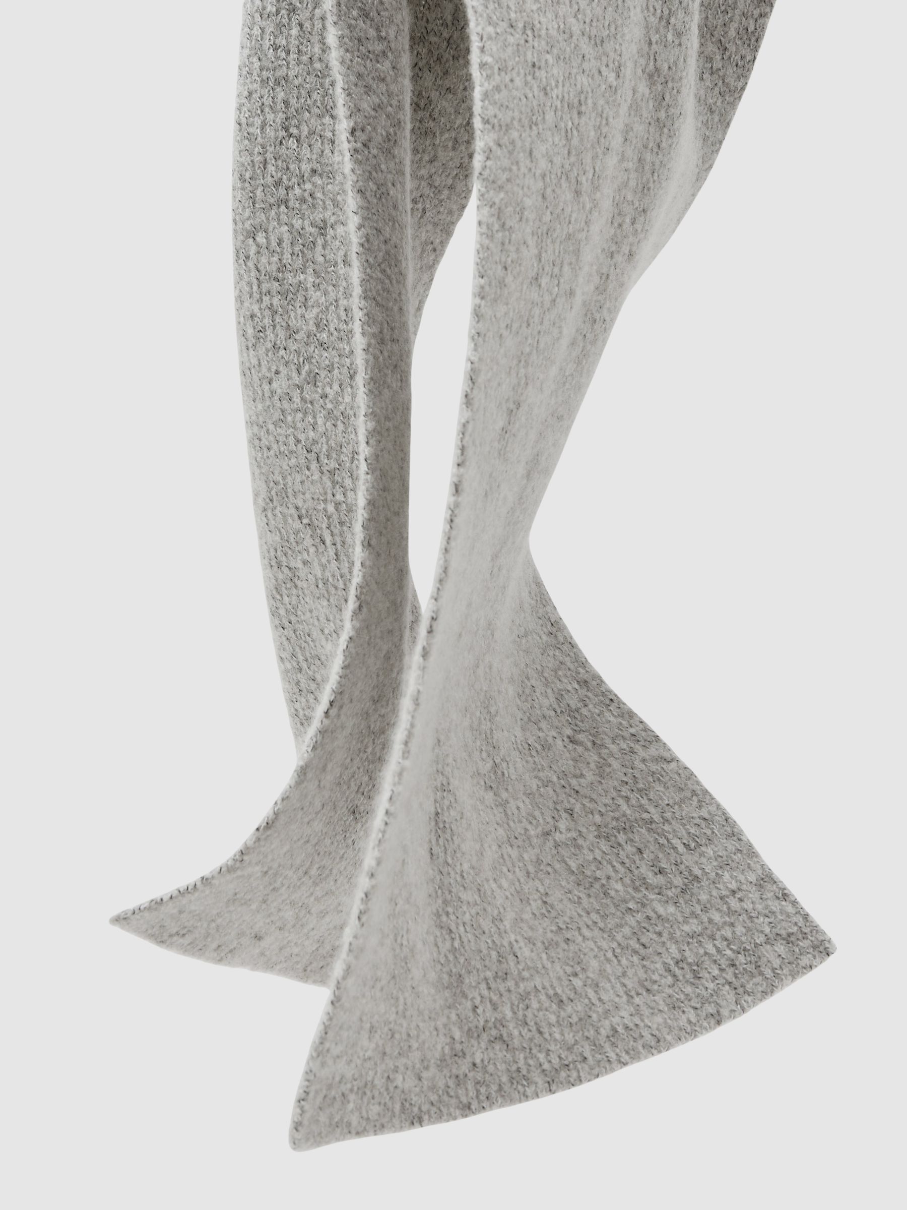 Atelier Cashmere-Blend Flecked Scarf in Soft Grey Melange