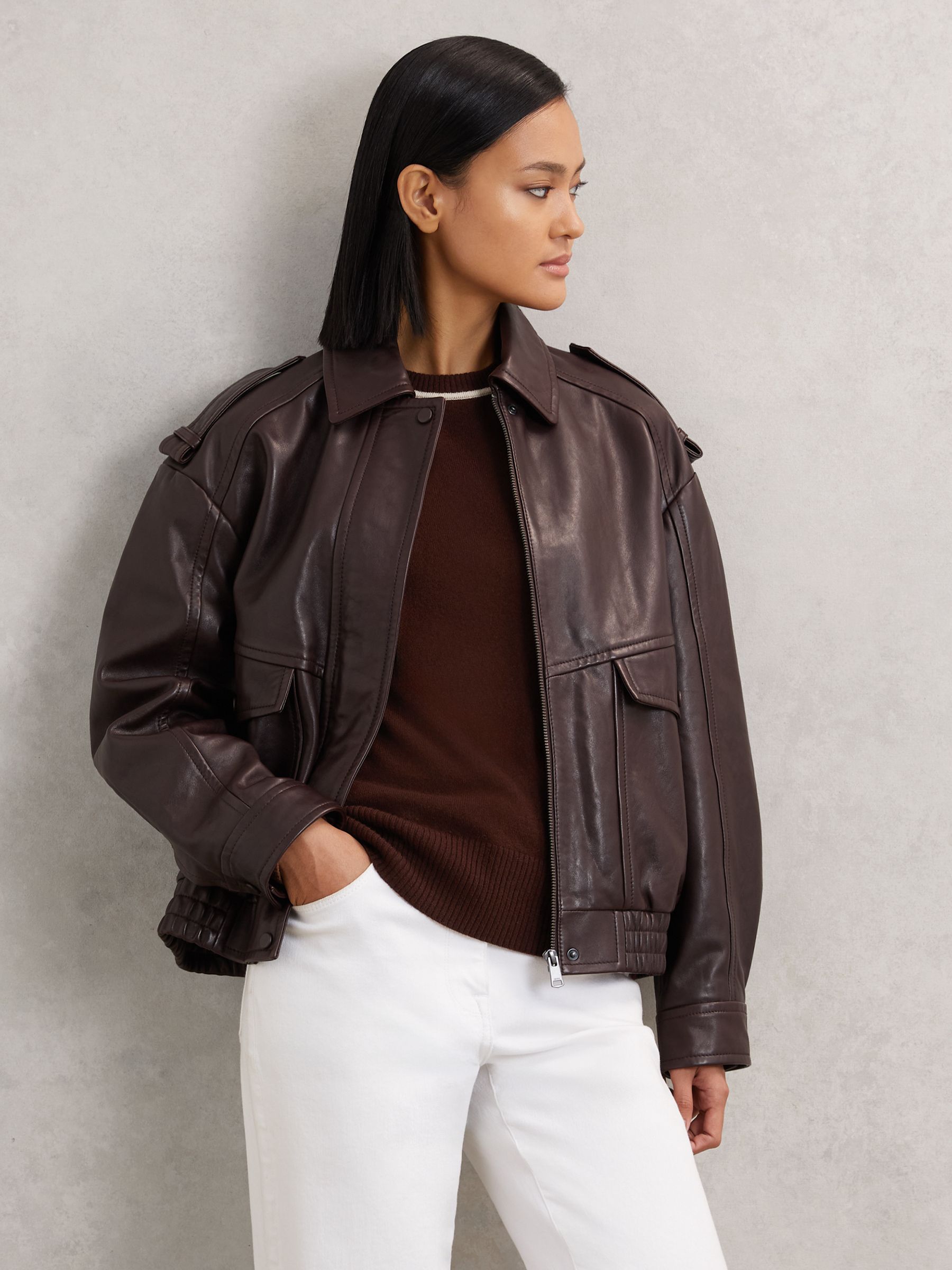 Wool-Blend Colour-Block Jumper With Cashmere in Burgundy/Tan