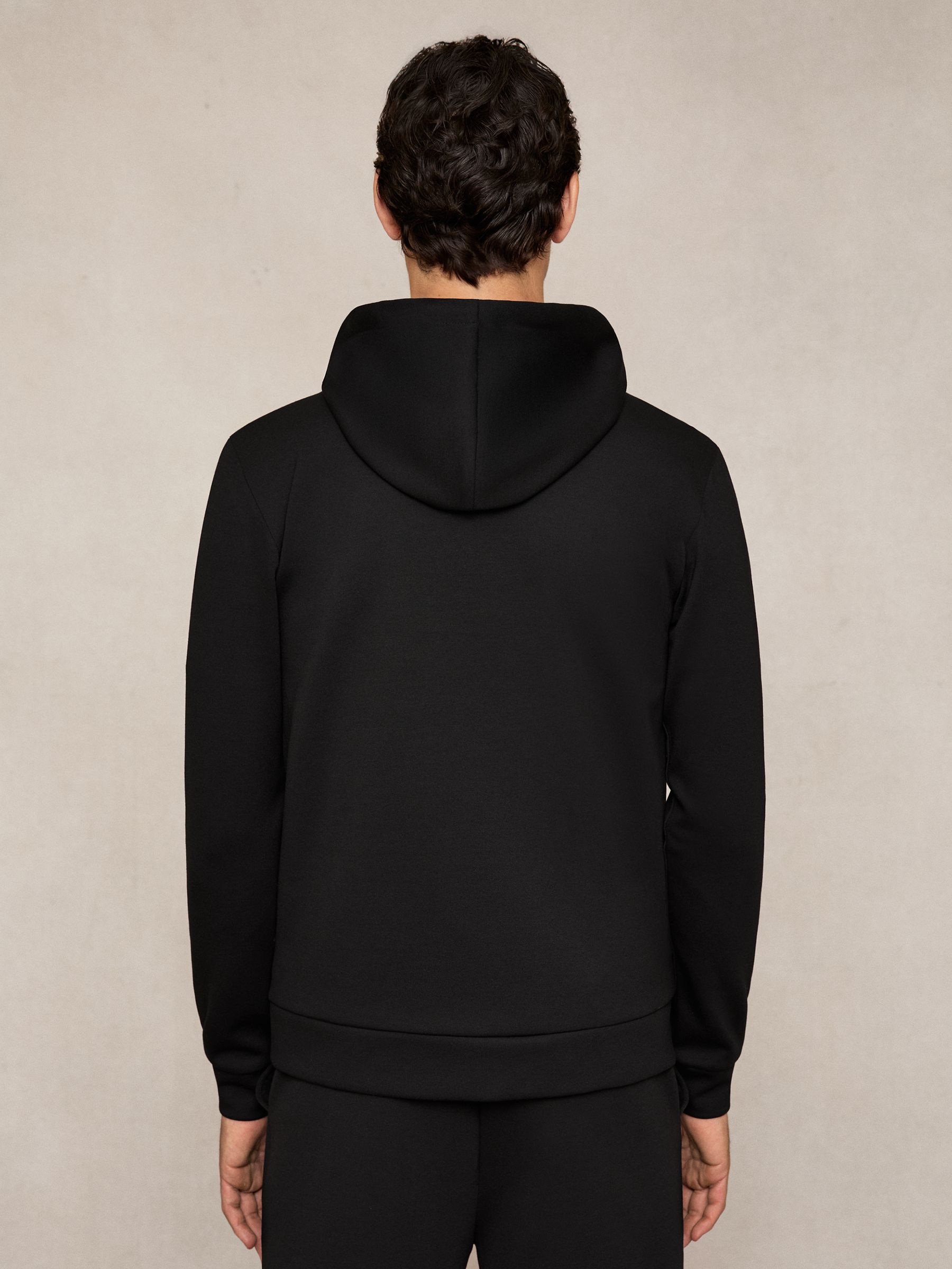 Interlock Zip-Through Hoodie in Black