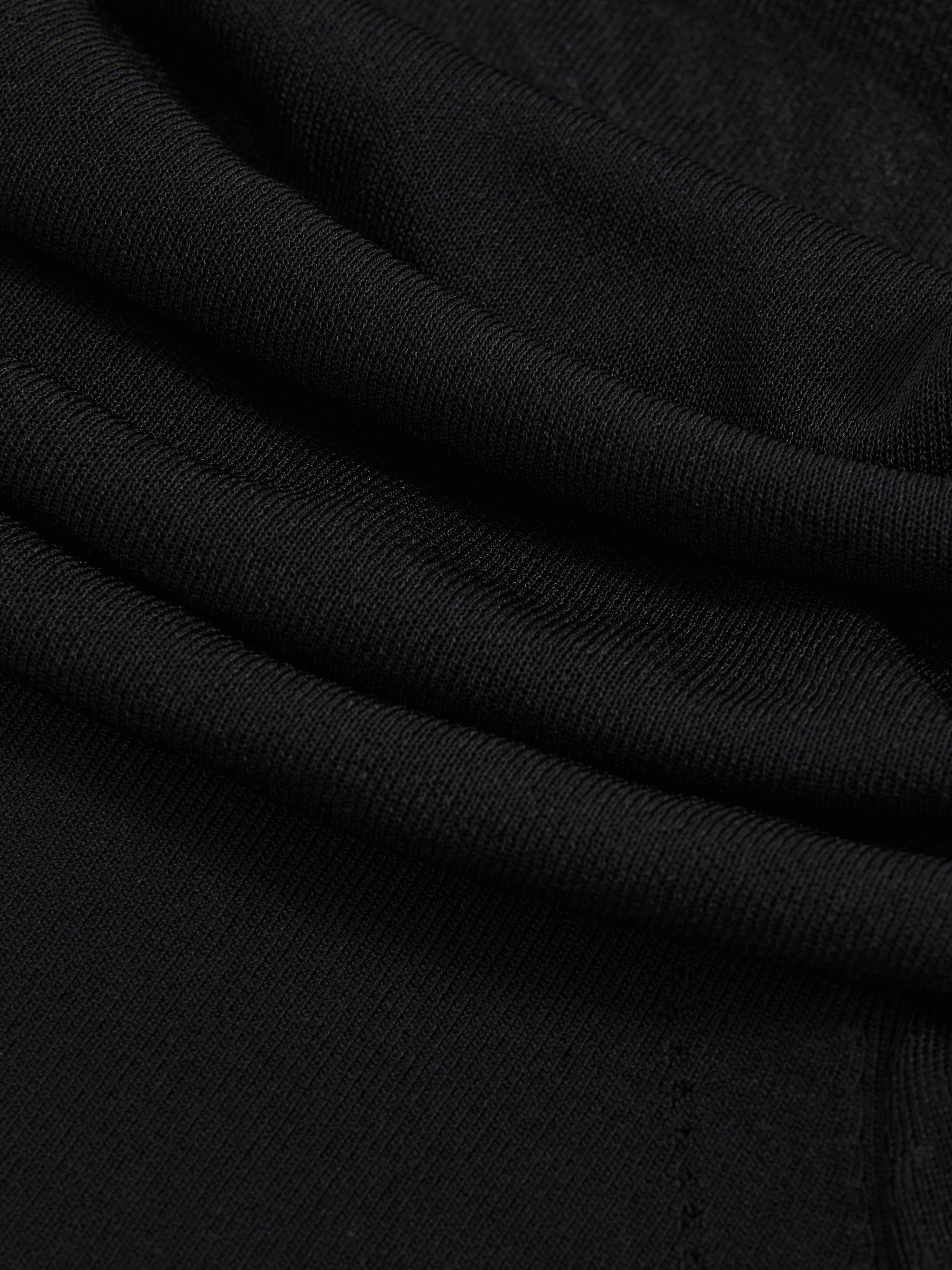 Sheer Mesh Bardot Top in Black