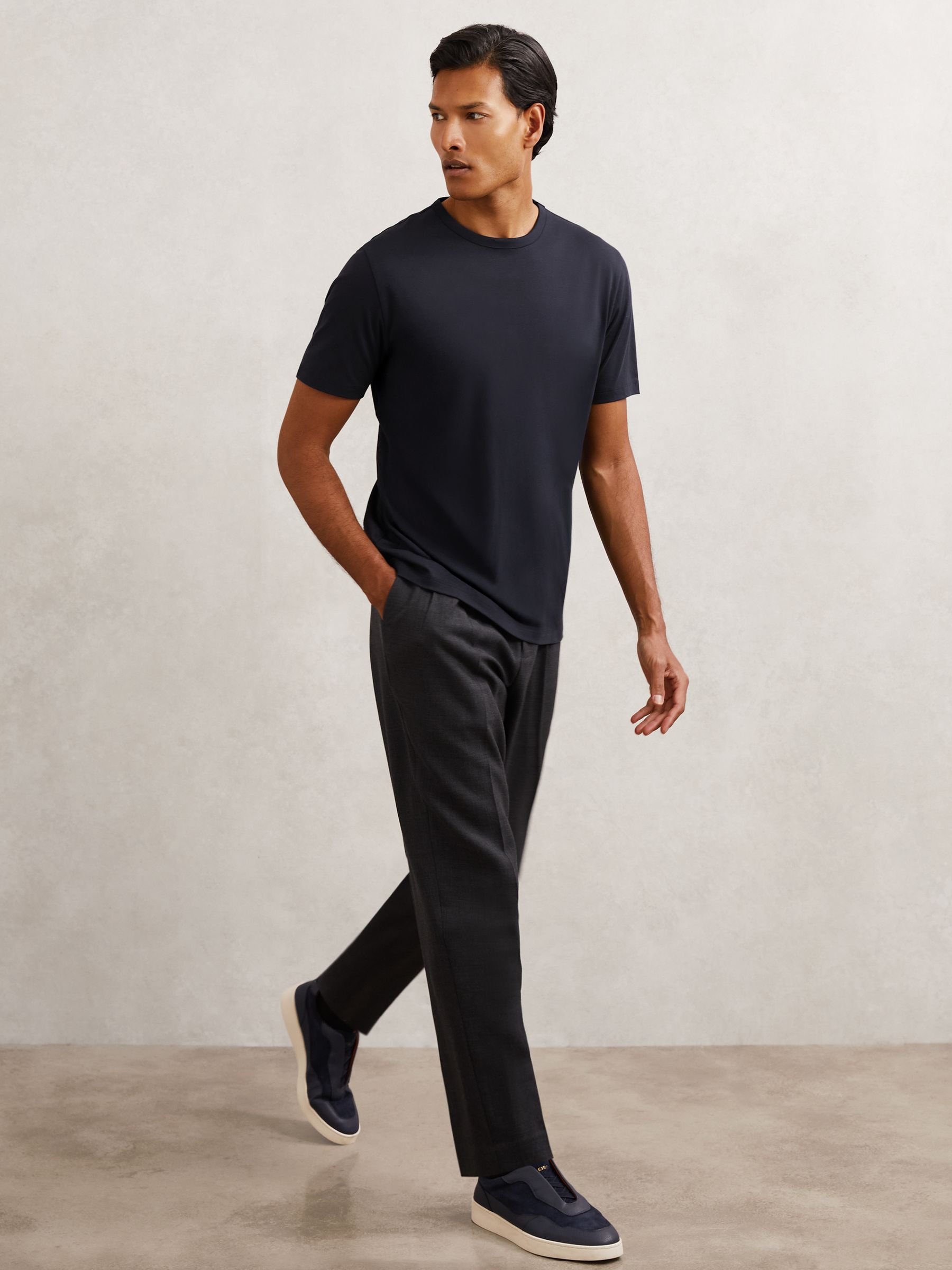 2 Pack Airwater-Cotton Crew T-Shirt in Navy/White